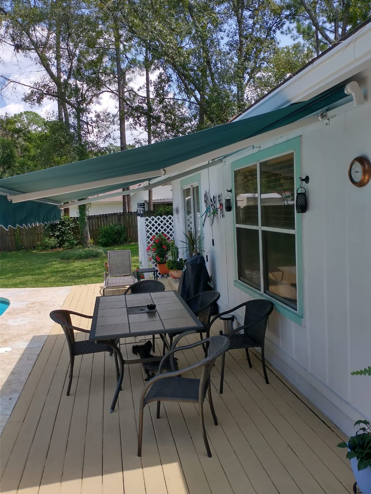 Outsunny 12' x 8' Patio Retractable Awning Manual Crank Handle Light Gray | Patio Awnings, Sun Shade Shelter, 280g/m² UV & Water-Resistant Fabric, Aluminum Frame, for Deck Balcony Yard customer photo 1
