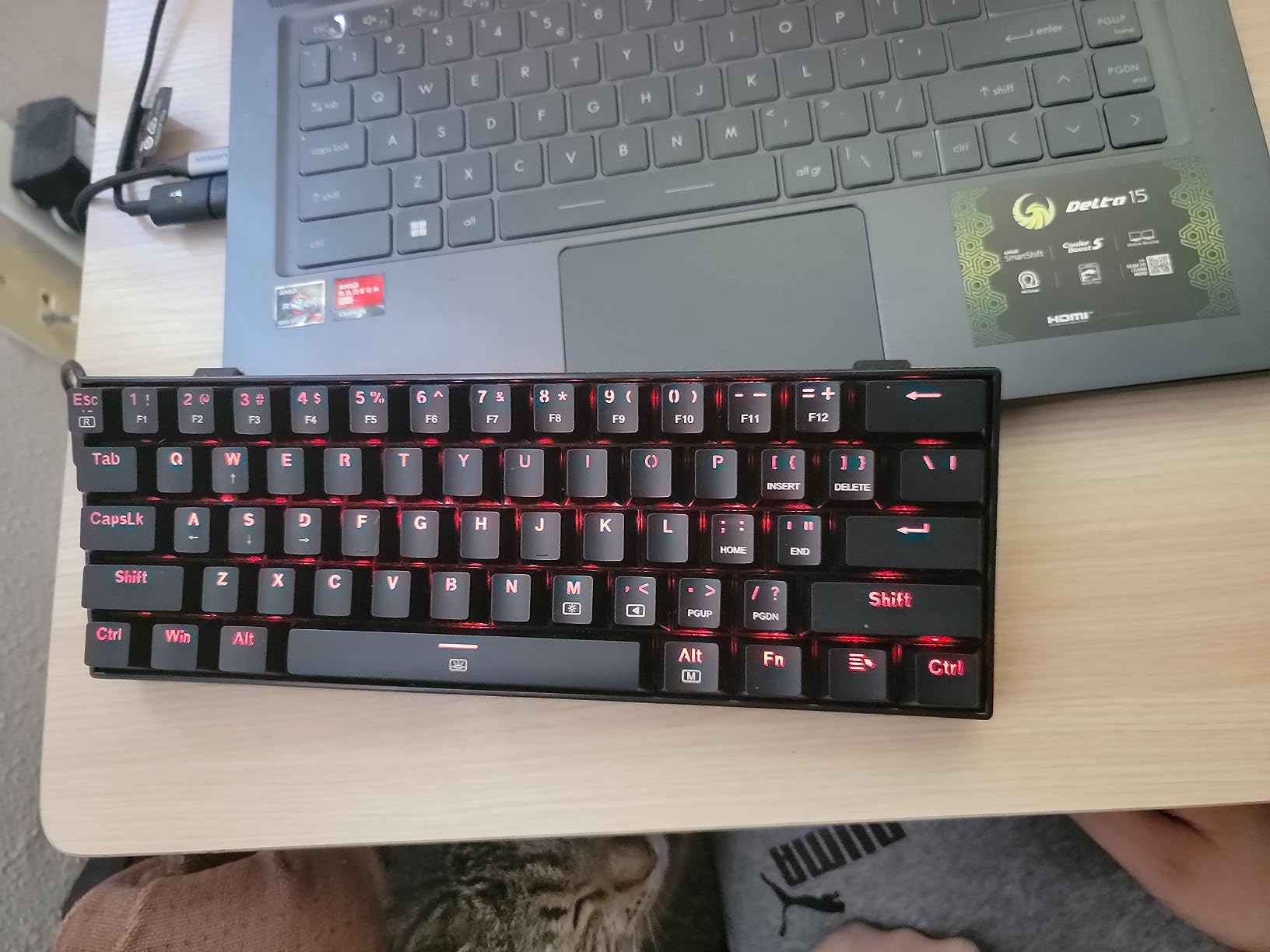 Redragon K630 Dragonborn 60% Wired RGB Gaming Keyboard, 61 Keys Compact Mechanical Keyboard with Linear Red Switch, Pro Driver Support, White customer photo 1
