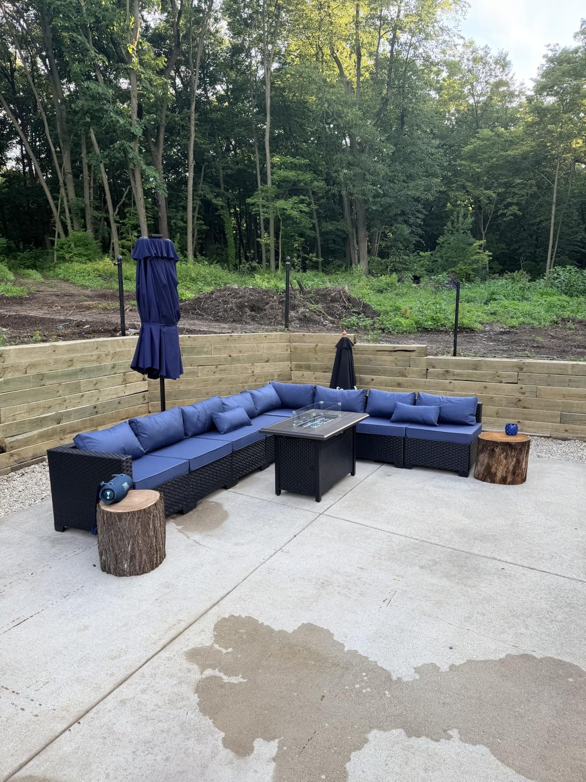 Rattaner 10 Pieces Outdoor Sectional All-Weather Wicker Patio Furniture Set Patio Sectional and Steel Fire Table and Glass Patio Table Non-Slip Cushions and Waterproof Covers, Khaki customer photo 2
