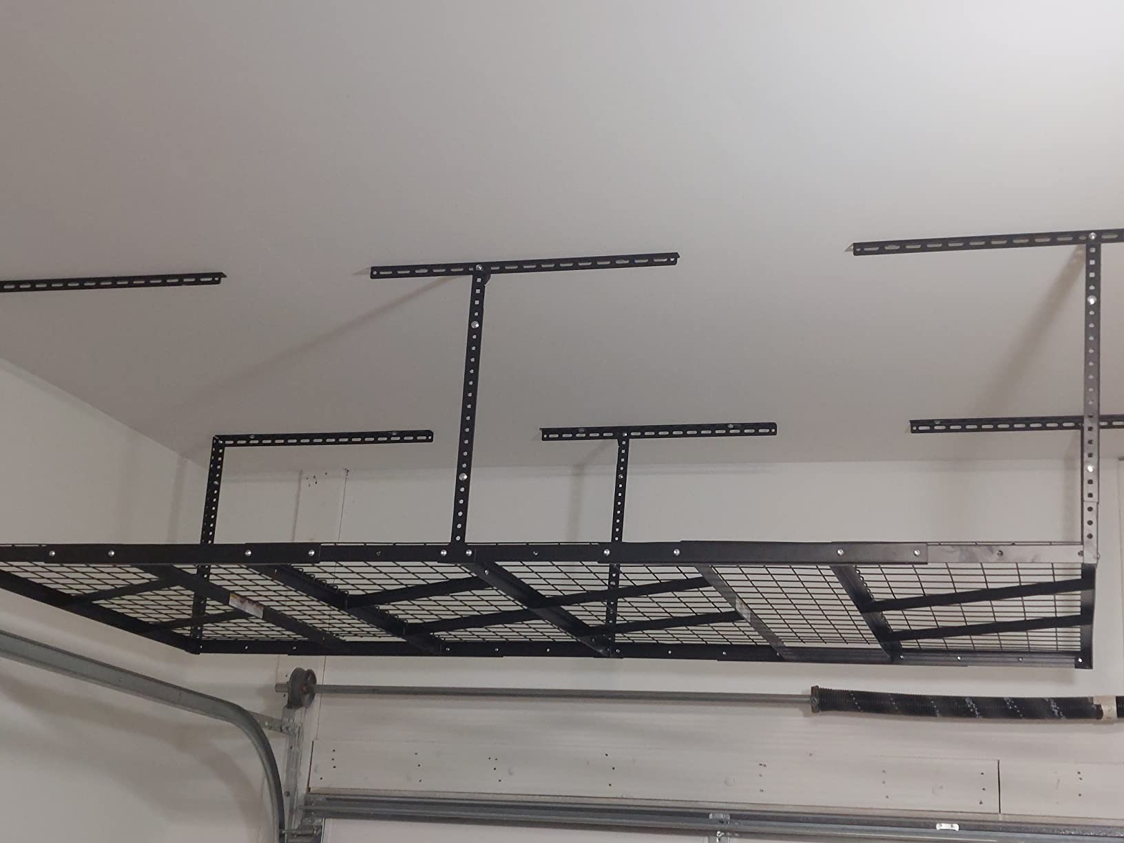 FLEXIMOUNTS 4x8 Overhead Garage Ceiling Storage Rack Organization, Black | 800Lbs Weight Capacity, 22