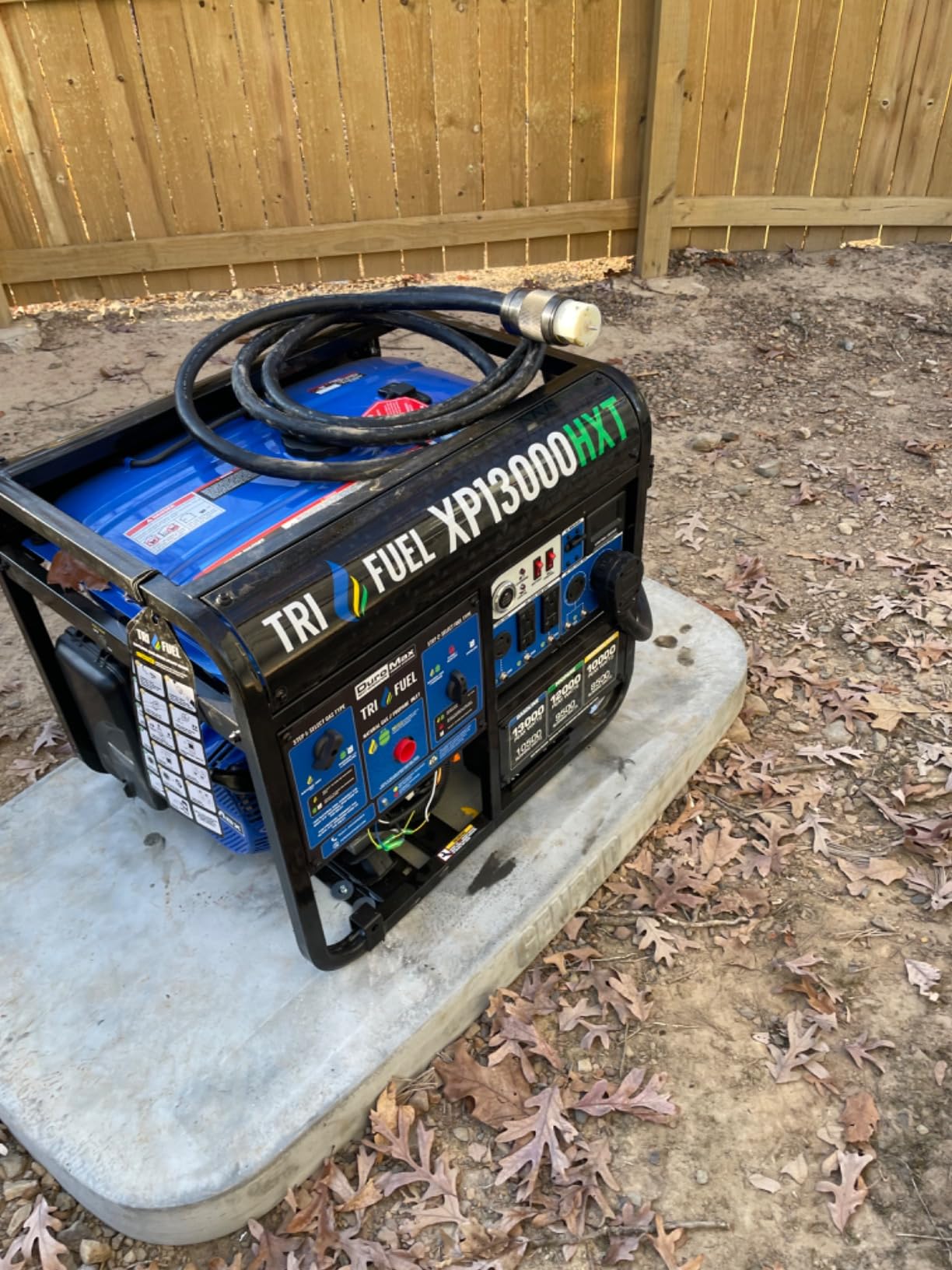DuroMax XP13000HXT 13,000-Watt 500cc Tri Fuel Gas Propane Natural Gas Portable Generator with CO Alert customer photo 2