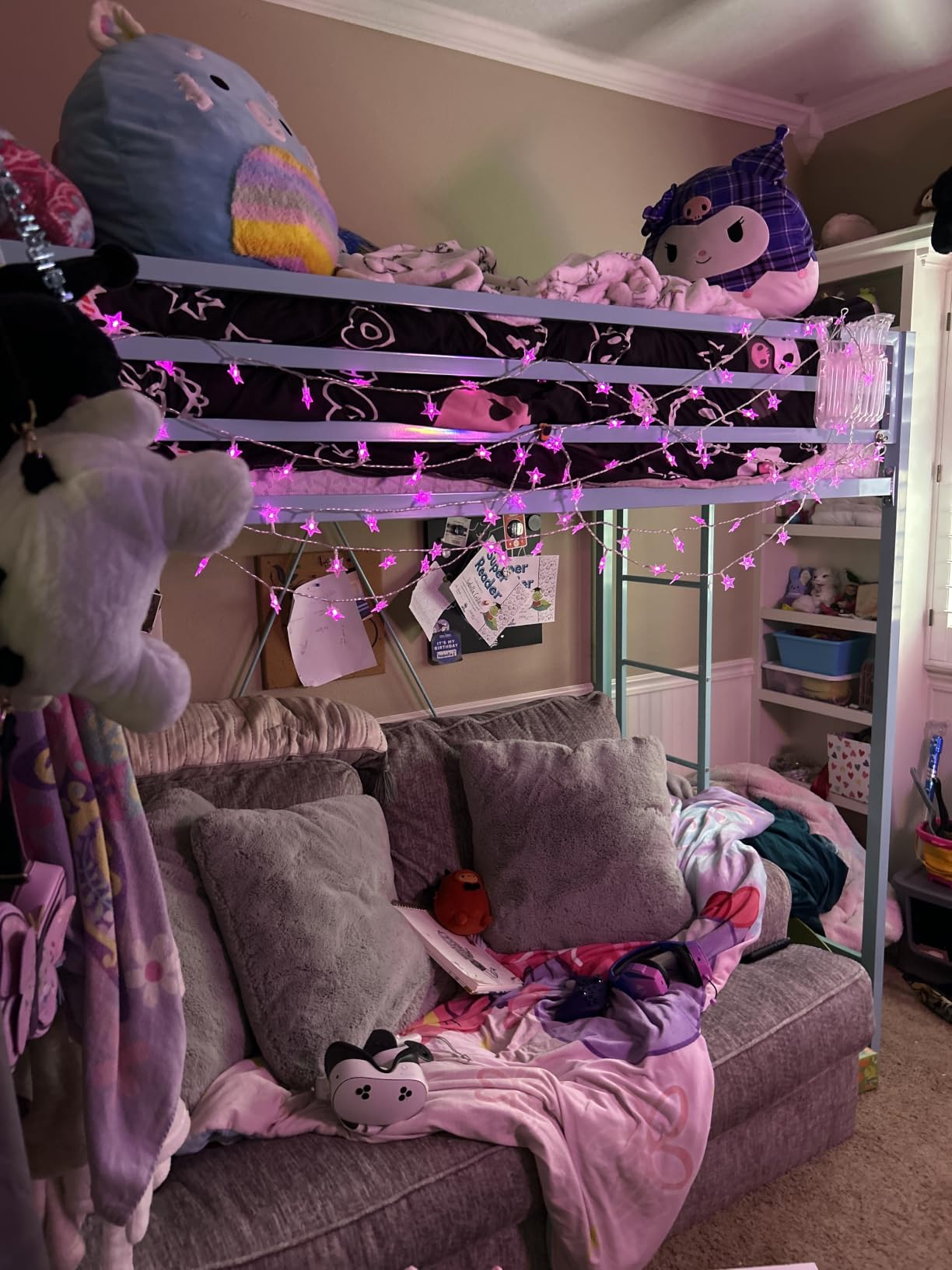 SHA CERLIN Loft Bed Twin Size with Ladder and Guardrail, Black | Heavy Duty Metal Slats Support, No Box Spring Needed, Small Space Saving Furniture for Bedroom Dorm customer photo 1