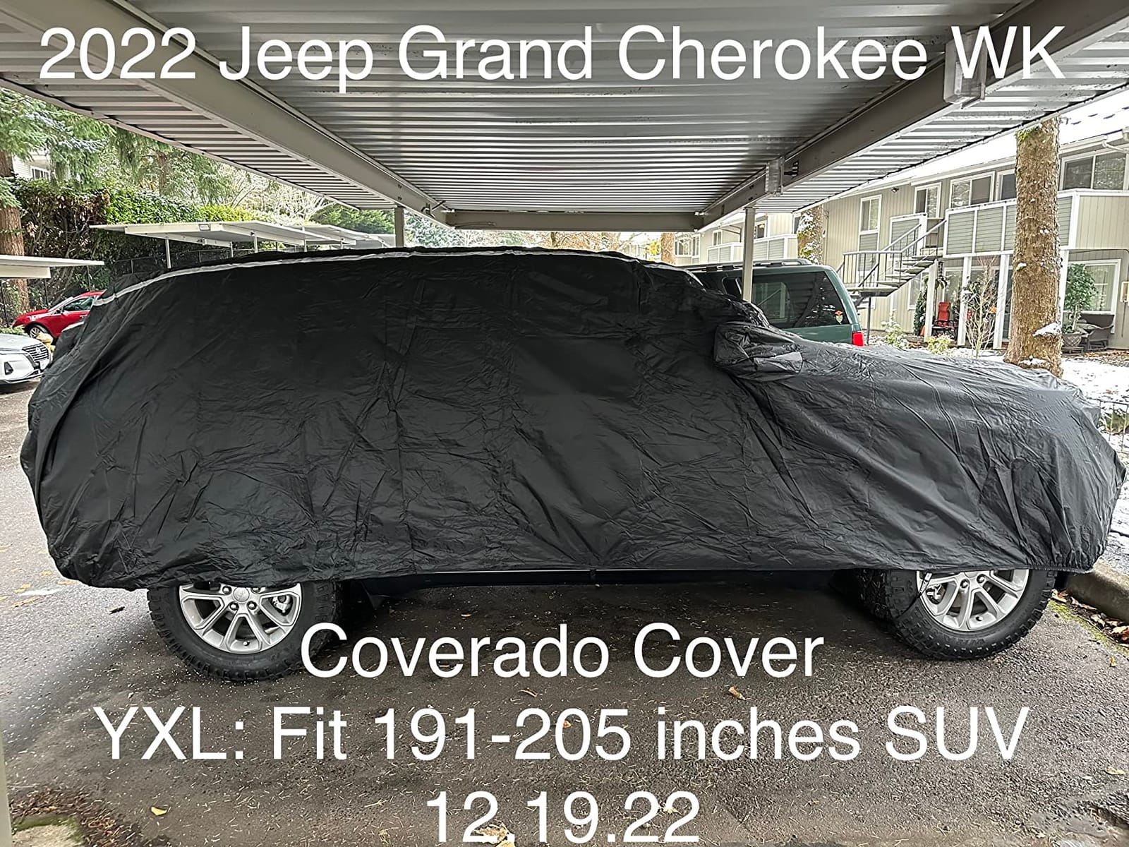 Coverado SUV Car Cover Waterproof All Weather with Zipper Door, Hail Protection, Cotton Backing, Snowproof UV Protection Windproof, Universal Fit SUV (191
