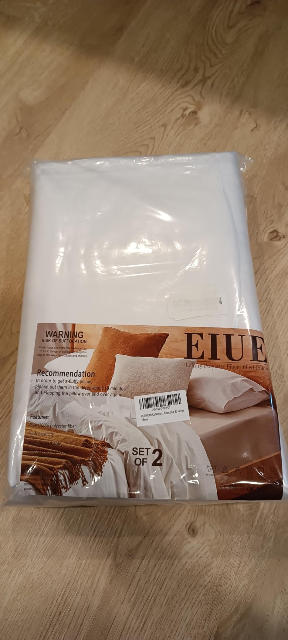 EIUE Hotel Collection Bed Pillows for Sleeping 2 Pack Queen Size，Pillows for Side and Back Sleepers,Super Soft Down Alternative Microfiber Filled Pillows,20 x 30 Inches customer photo 2