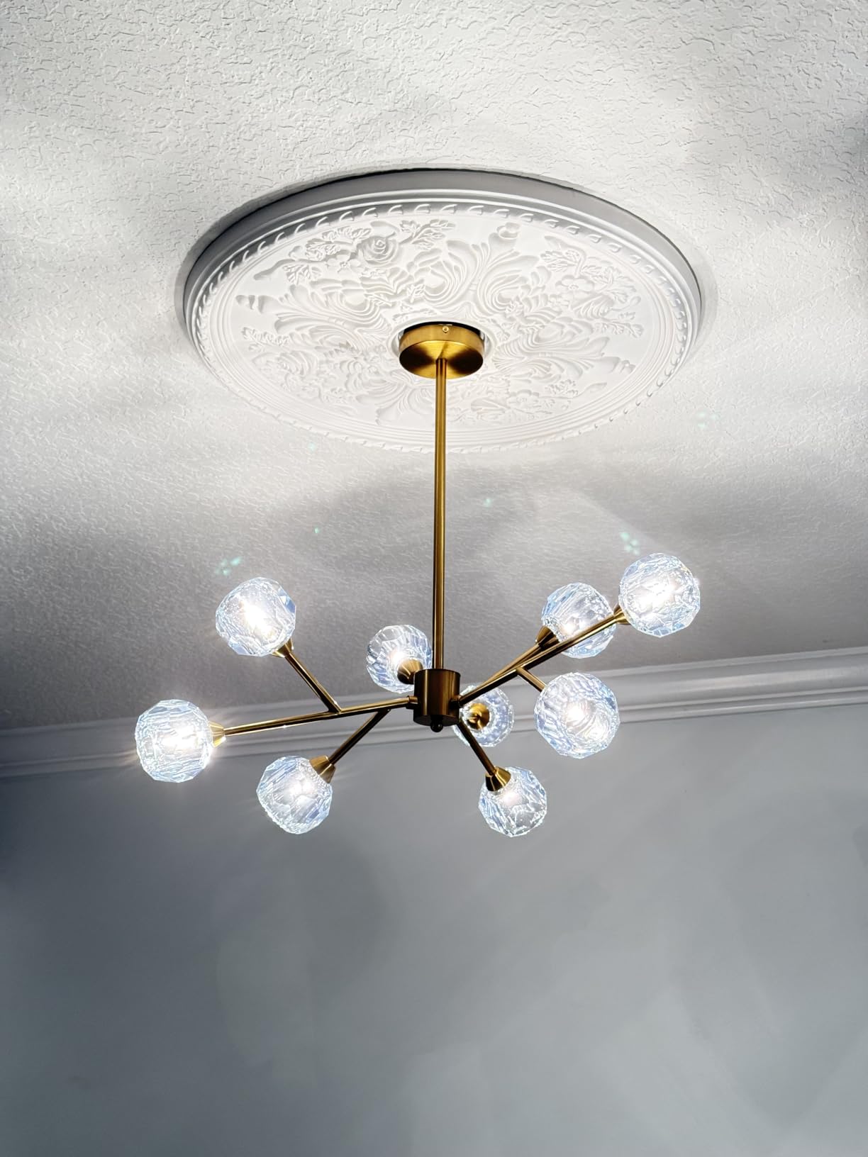 Weesalife Sputnik Chandeliers for Dining Room,15 Lights D39'' Inch | Modern Crystal Chandeliers for Living Room,Gold Mid Century Brass Lighting Fixtures for Kitchen Island Dining Room Bedroom customer photo 2