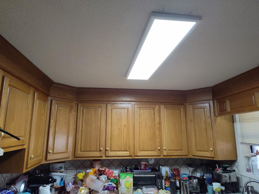 Lithonia Lighting 1x4 LED Flat Panel Light, 4000 Lumens, 3500K/4000K/5000K | CPANL 1 Ft. x 4 Ft. LED Light Panel, Ceiling Lighting Fixture, 3-in-1 Switchable CCT, Includes Ceiling Mount Bracket, White customer photo 1