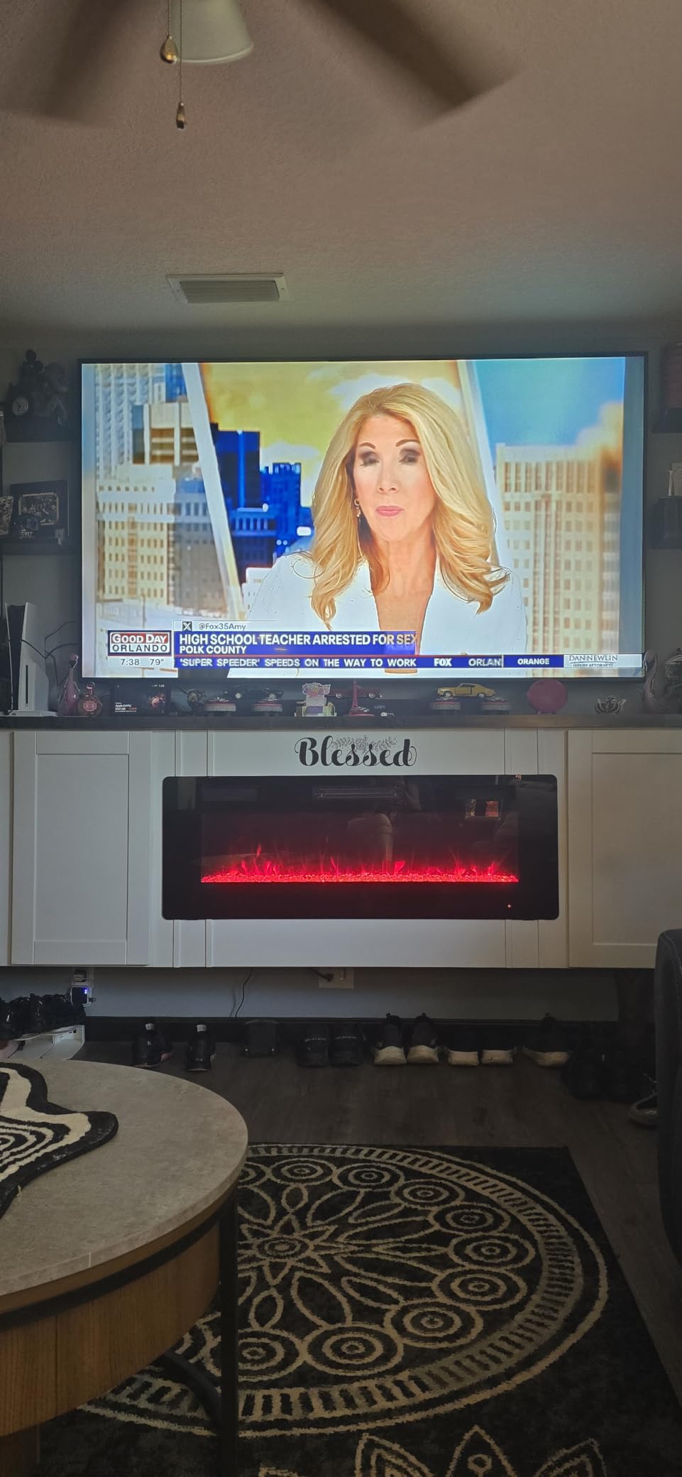 Electactic 36 Inch Electric Fireplace Insert Ultra-Thin - Recessed & Wall-Mounted Fireplace Heater with Thermostat, Adjustable Flame, Remote Control customer photo 2