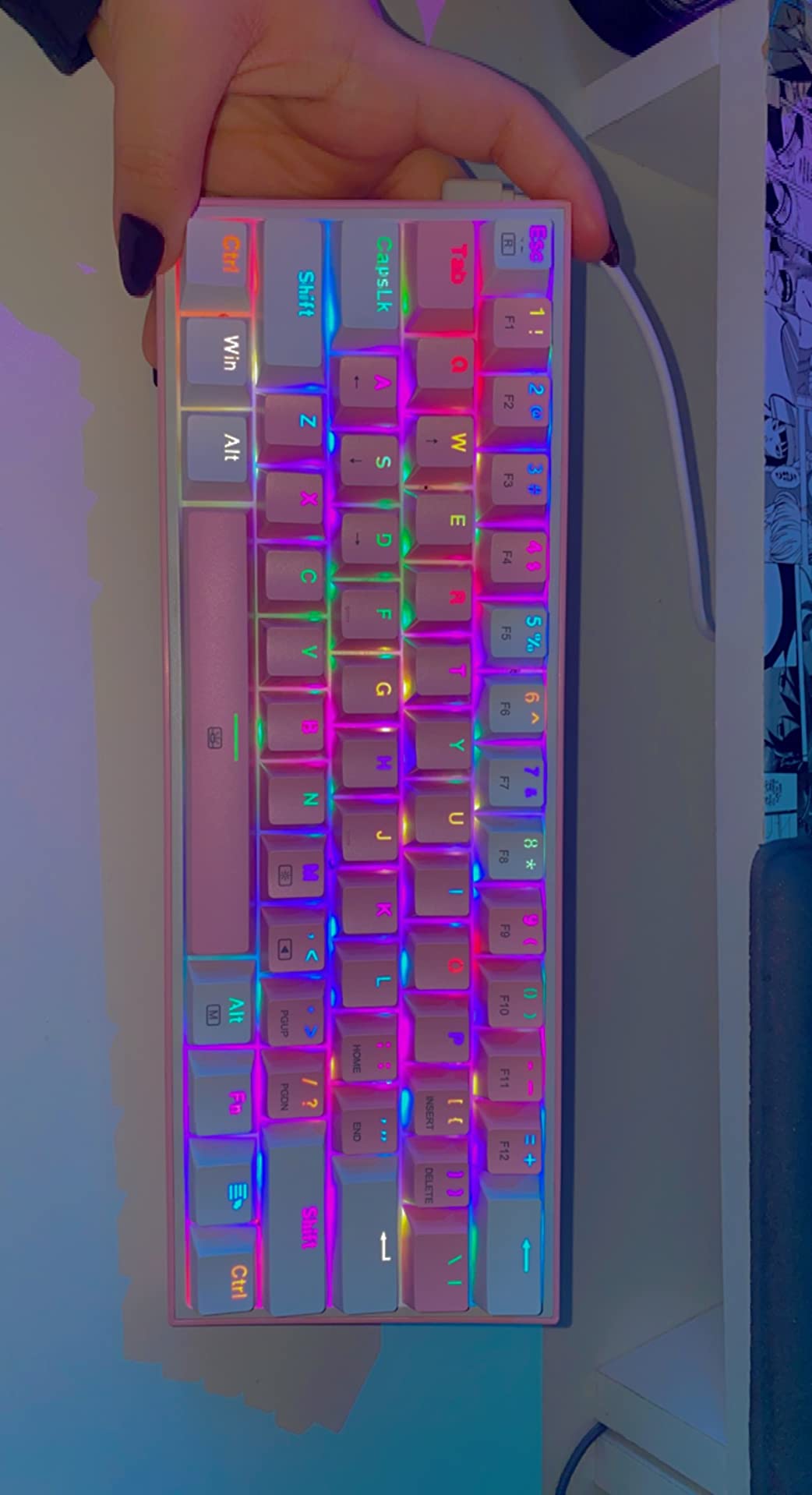 Redragon K617 Wired 60% Compact Hot-Swap RGB Gaming Mechanical Keyboard, 61 Keys Design for More Room to Aim, Swap-Ready Socket for Mod, Vibrant 20-Mode Lighting, Pro Software Supported customer photo 2