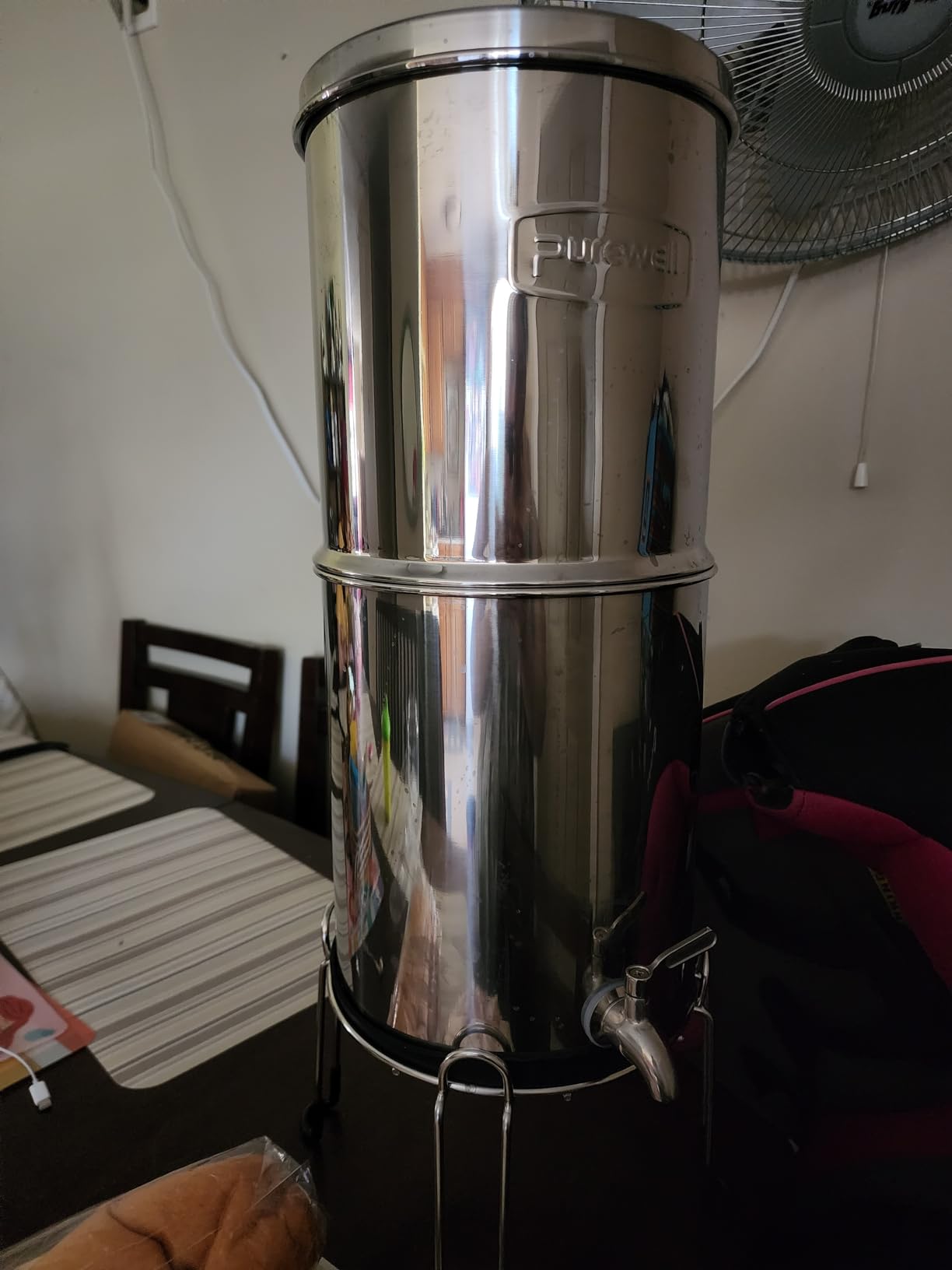 Purewell 3-Stage 0.01μm Ultra-Filtration Gravity Water Filter System, NSF/ANSI 42&372 Certification, 304 Stainless Steel Countertop System with 2 Filters and Stand, Reduce 99% Chlorine, 2.25G, PW-OB customer photo 1