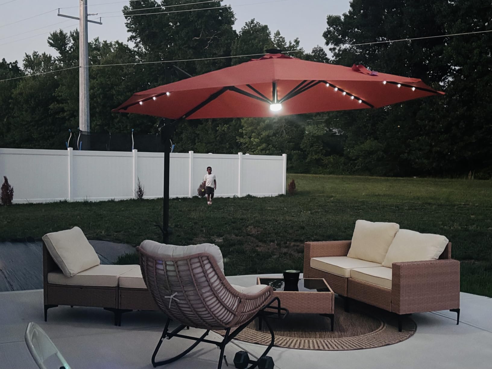 Best Choice Products 10ft Solar LED Cantilever Patio Umbrella, 360-Degree Rotation customer photo 2