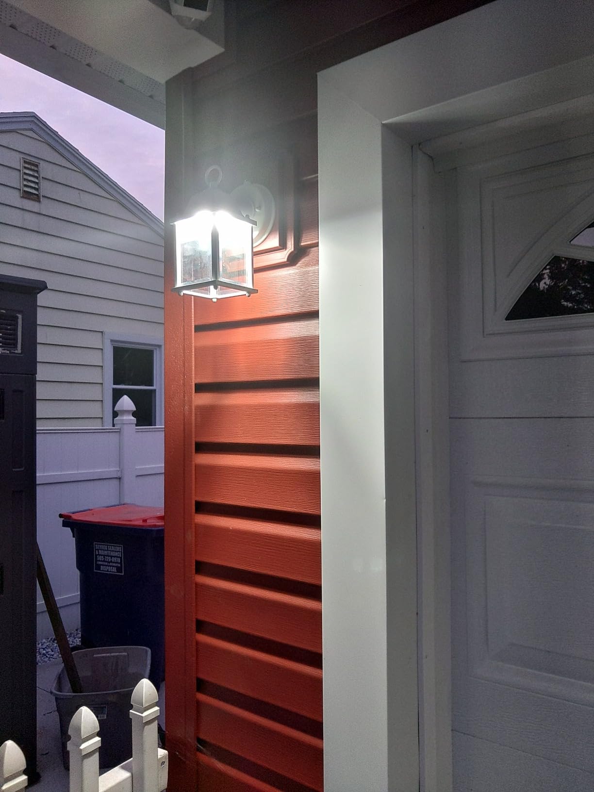 LIT-PaTH Outdoor Wall Light Dusk to Dawn, Aluminum, LED 5000K, Black 1 Pack | Exterior Porch Light Fixture Wall Sconce Lantern for House, Patio, Garage, Waterproof, Glass, 9.5W 800 Lumen customer photo 2