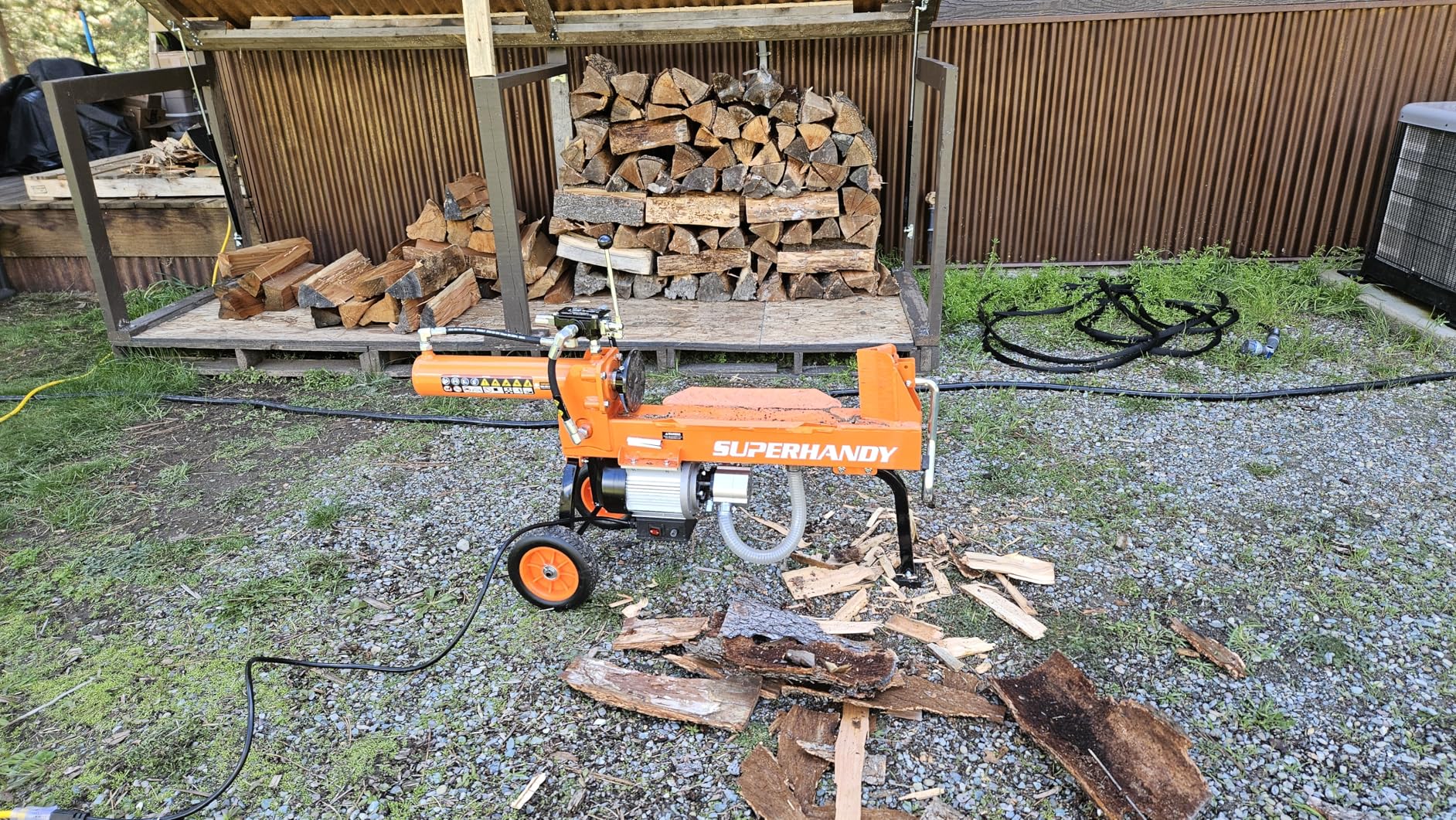 SuperHandy Hydraulic Log Splitter, 14 Ton, Portable Firewood Splitter customer photo 1
