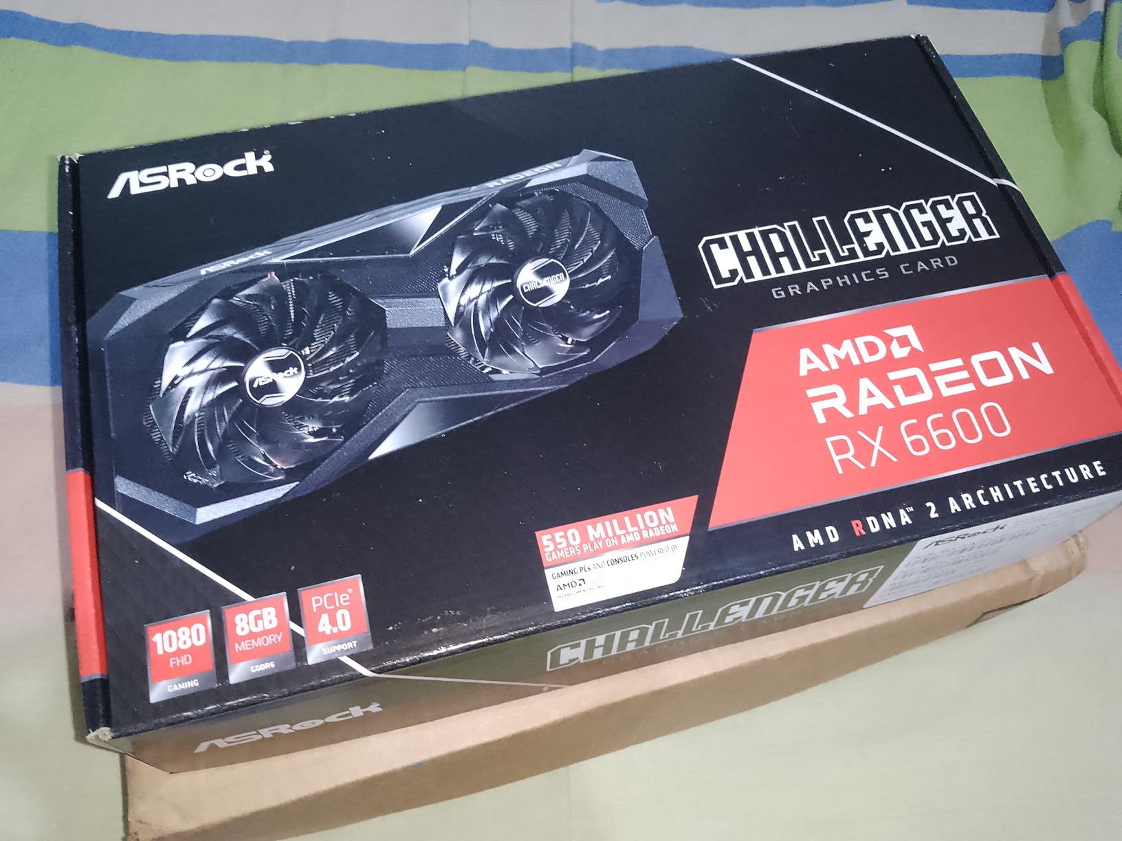 AMD Radeon RX 6600 Challenger D 8GB GDDR6 DisplayPort 14Gbps HDMI 0dB Silent Cooling 128-bit 7680 x 4320 Dual Fan Graphics Card PCI Express 4.0 x8 8-pin customer photo 2