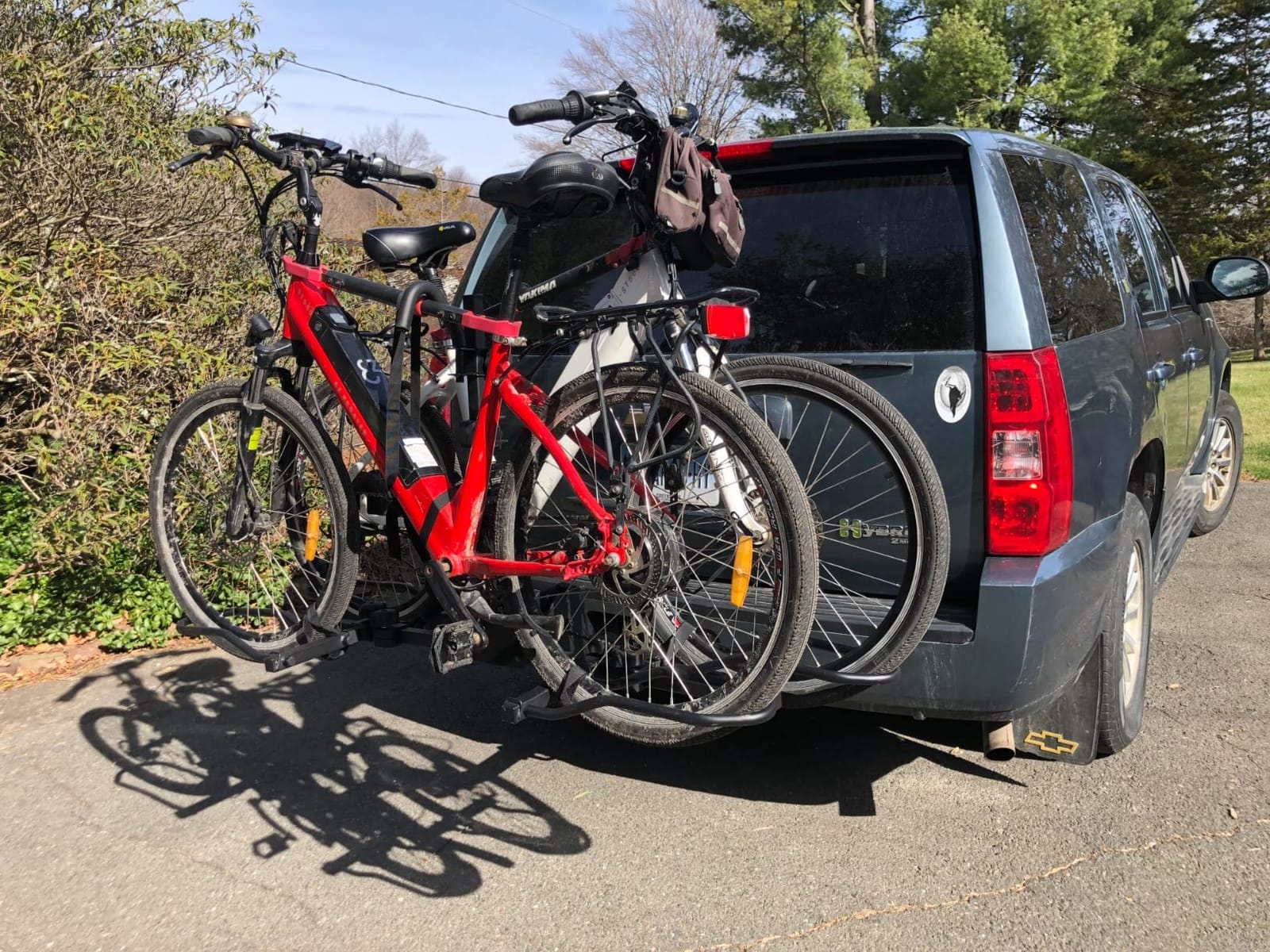 WEIZE Hitch Bike Rack, Wobble Free Smart Tilting Folding Bicycle Car Racks for Standard, Fat Tire and Electric Bike, 2-Bike 160 lbs Capacity, 2-inch Receiver customer photo 1