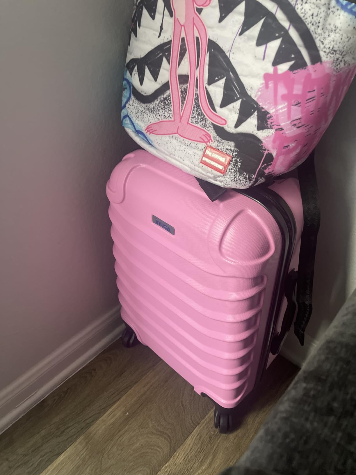 ENDURANCE Luggage with Spinner Wheels | Durable Lightweight Hardshell Suitcase, Spacious Travel Bag with Handle and Trolley | 20-Inch Carry On Small Luggage | Pink customer photo 2