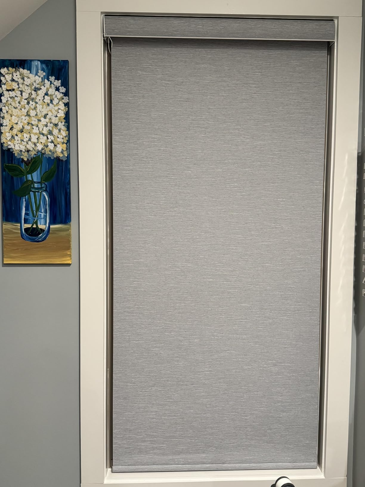 SmartWings Motorized Roller Shades Work with HomeKit, 100% Blackout Window Shades, Cordless Wireless Remote Control Roller Blinds for Smart Home and Office, Essential Grey, Customized Size customer photo 2