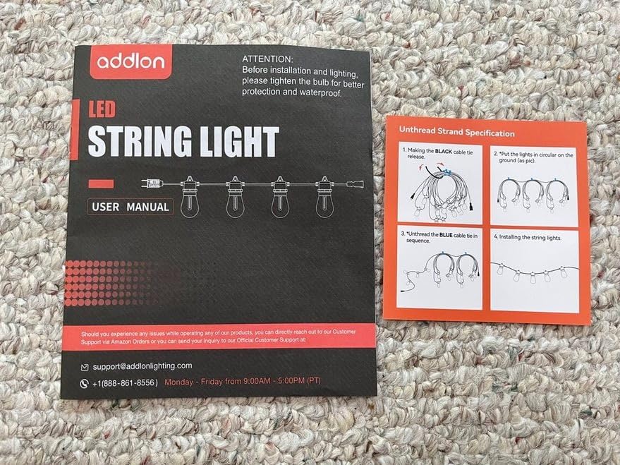 addlon 50FT LED Outdoor String Lights, Waterproof Dimmable Bulbs for Patio | UL Listed, Remote Control. Shatterproof Edison Bulbs, Timer, Linkable, 2700K Warm White. For Backyard, Pergola, Deck, Garden. customer photo 2
