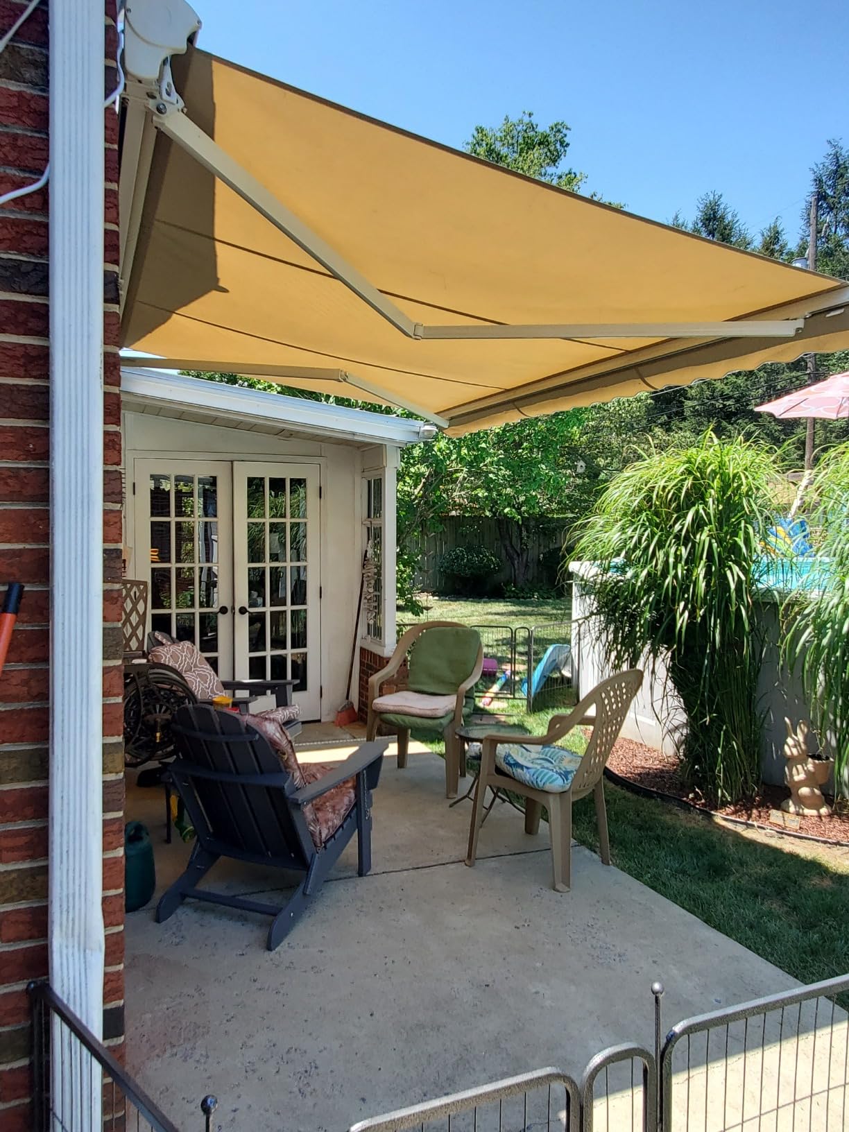 Diensweek 12'x10' Patio Awning Retractable, Fully Assembled Motorized Electric Commercial Grade - Quality 100% Dope-Dyed Acrylic Window Door Sunshade Shelter - Deck Canopy Balcony (12'x10', Beige) customer photo 2