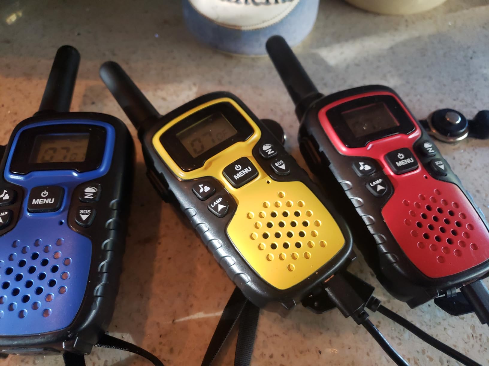 Walkie Talkies for Adults Long Range-Rechargeable 4 Pack 2 Way Radios, Hiking Accessories Camping Gear with Lamp, SOS Siren, NOAA Weather Alert, Easy to Use customer photo 2