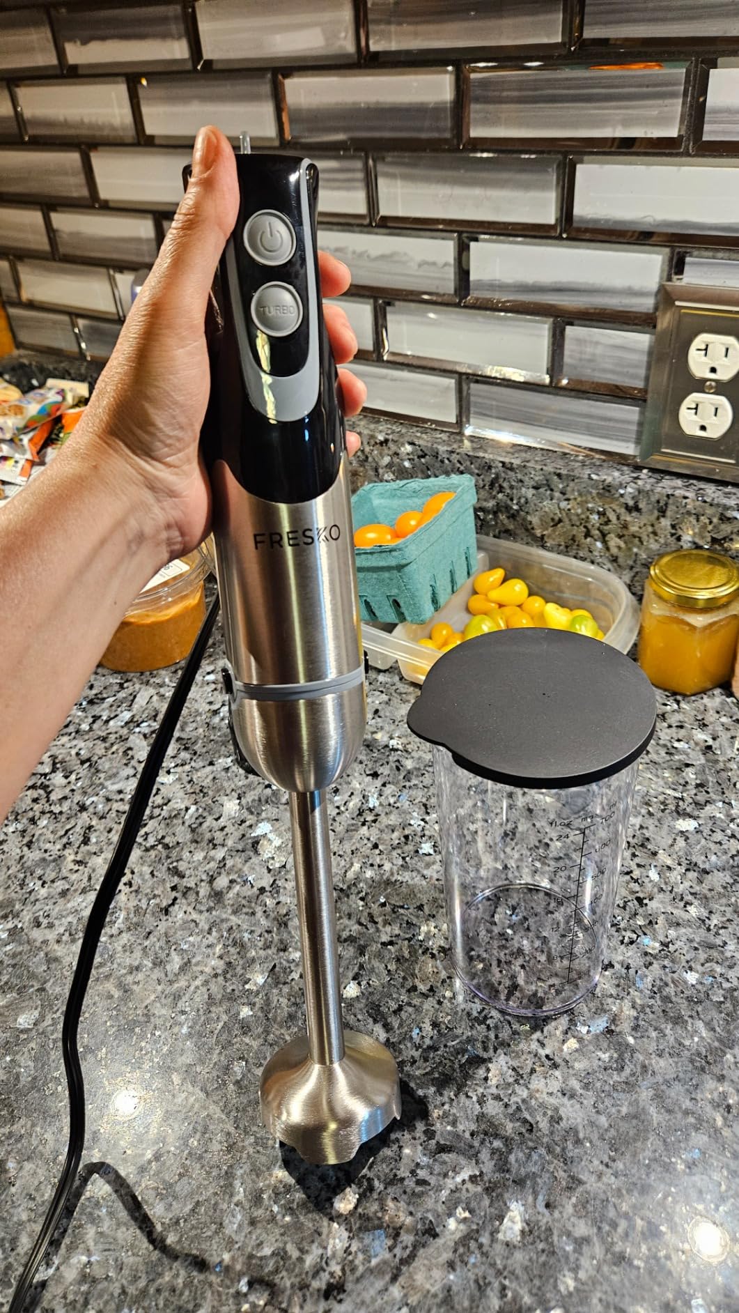 Immersion Blender Handheld, 2-In-1 Hand Blender with 12-Speeds & Turbo Mode | 500W Emulsion Blender, 24oz Beaker, Stainless Steel Blade, Stick Mixer for Baby Food, Smoothies, Soups & Sauces customer photo 2
