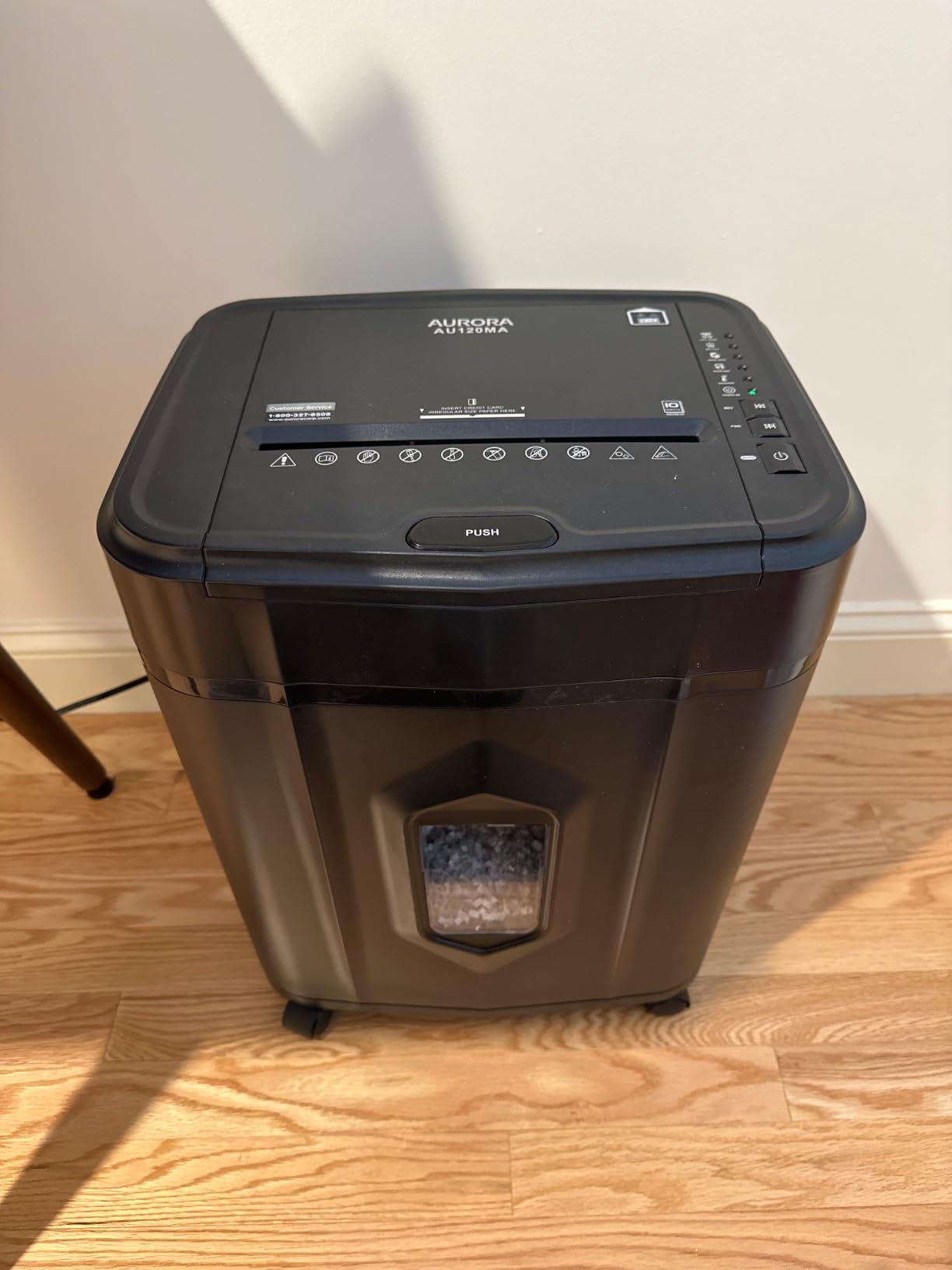 Aurora AU120MA 120-Sheet Auto Feed High Security Micro-Cut Paper Shredder, 30 Minutes, Black customer photo 1