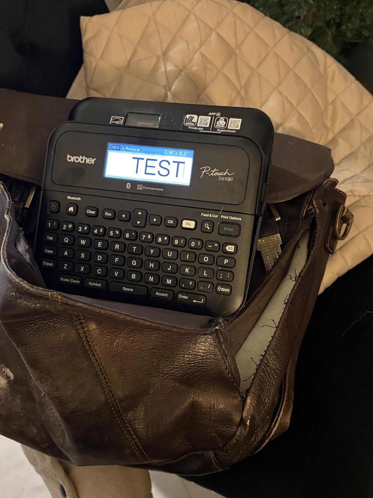 Brother P-Touch PT-D610BT Business Professional Connected Label Maker with Bluetooth® | Bluetooth connectivity customer photo 2