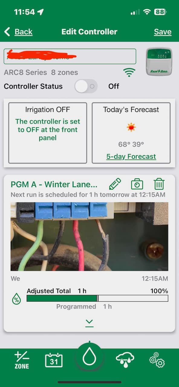 Rain Bird ARC8 App-Based Indoor/Outdoor Smart WiFi Irrigation Sprinkler Timer/Controller, 8-Zone/Station, EPA WaterSense Certified, Compatible with Alexa customer photo 2