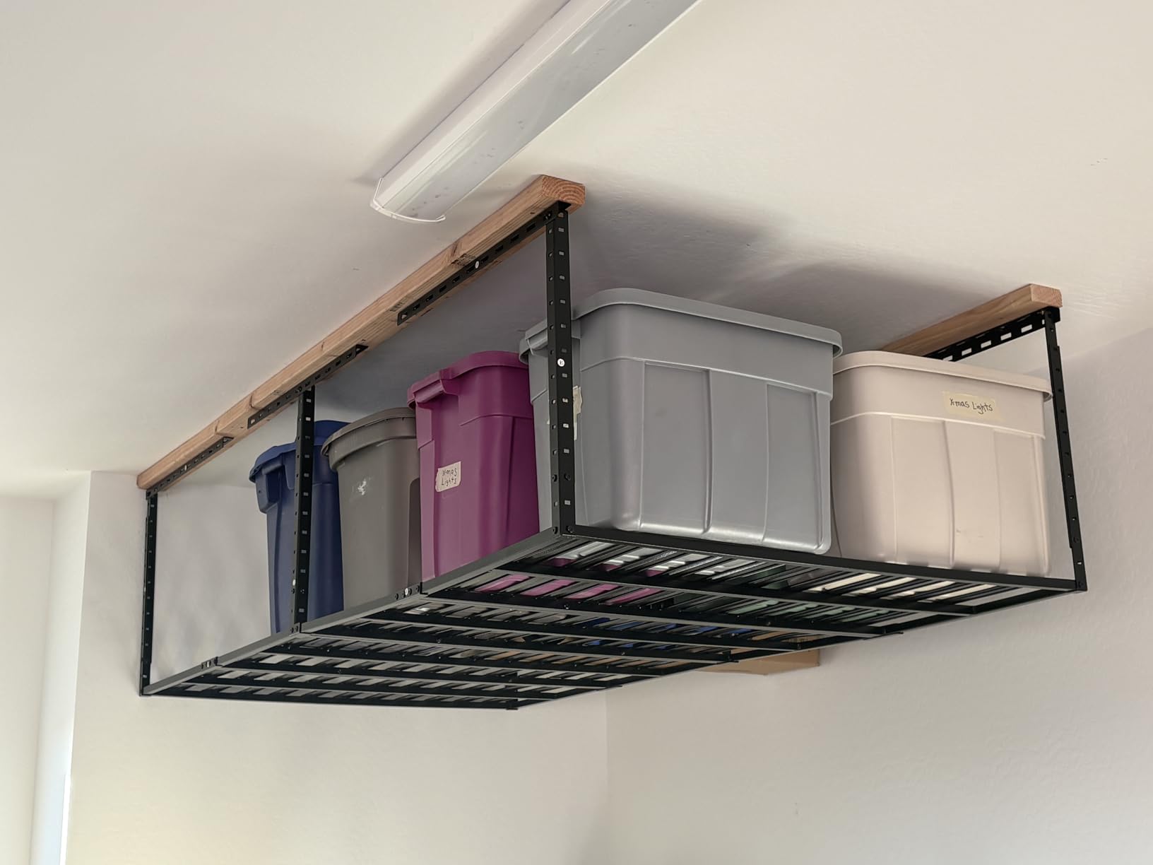 SunsGrove 4x8 Overhead Garage Storage Rack, Adjustable Ceiling Mounted, 800LBS Weight Capacity, 22