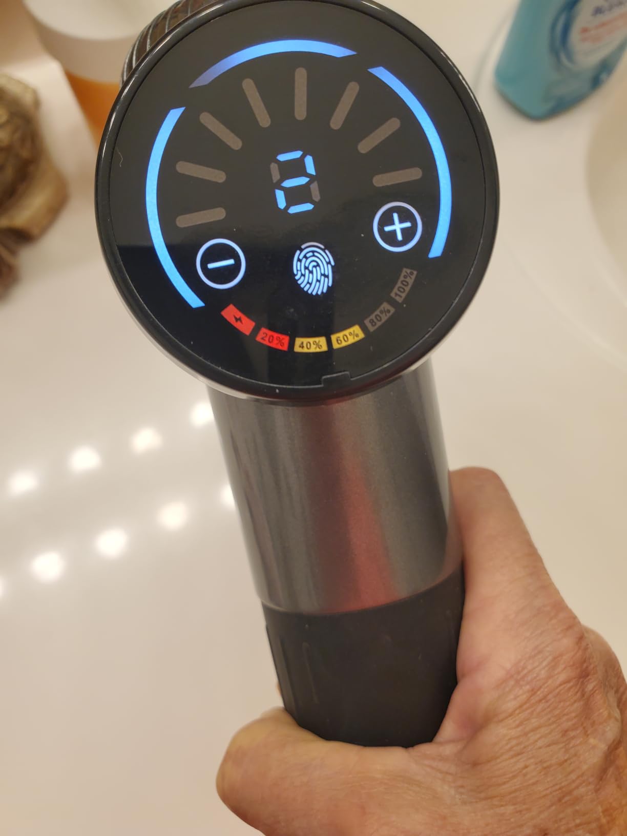 TOLOCO Massage Gun, Deep Tissue Back Massage for Athletes for Pain Relief, Percussion Massager with 10 Massages Heads & Silent Brushless Motor, Fathers Day Dad Gifts, Carbon customer photo 2