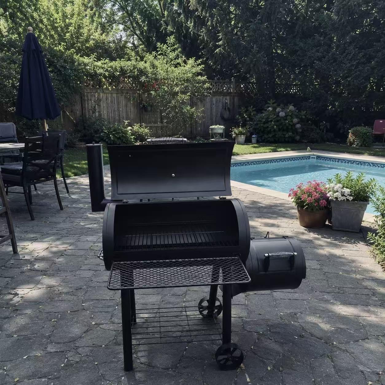 Captiva Designs Heavy Duty Outdoor Smoker, Extra Large Cooking Area (941 sq.in.) Offset Smoker customer photo 2