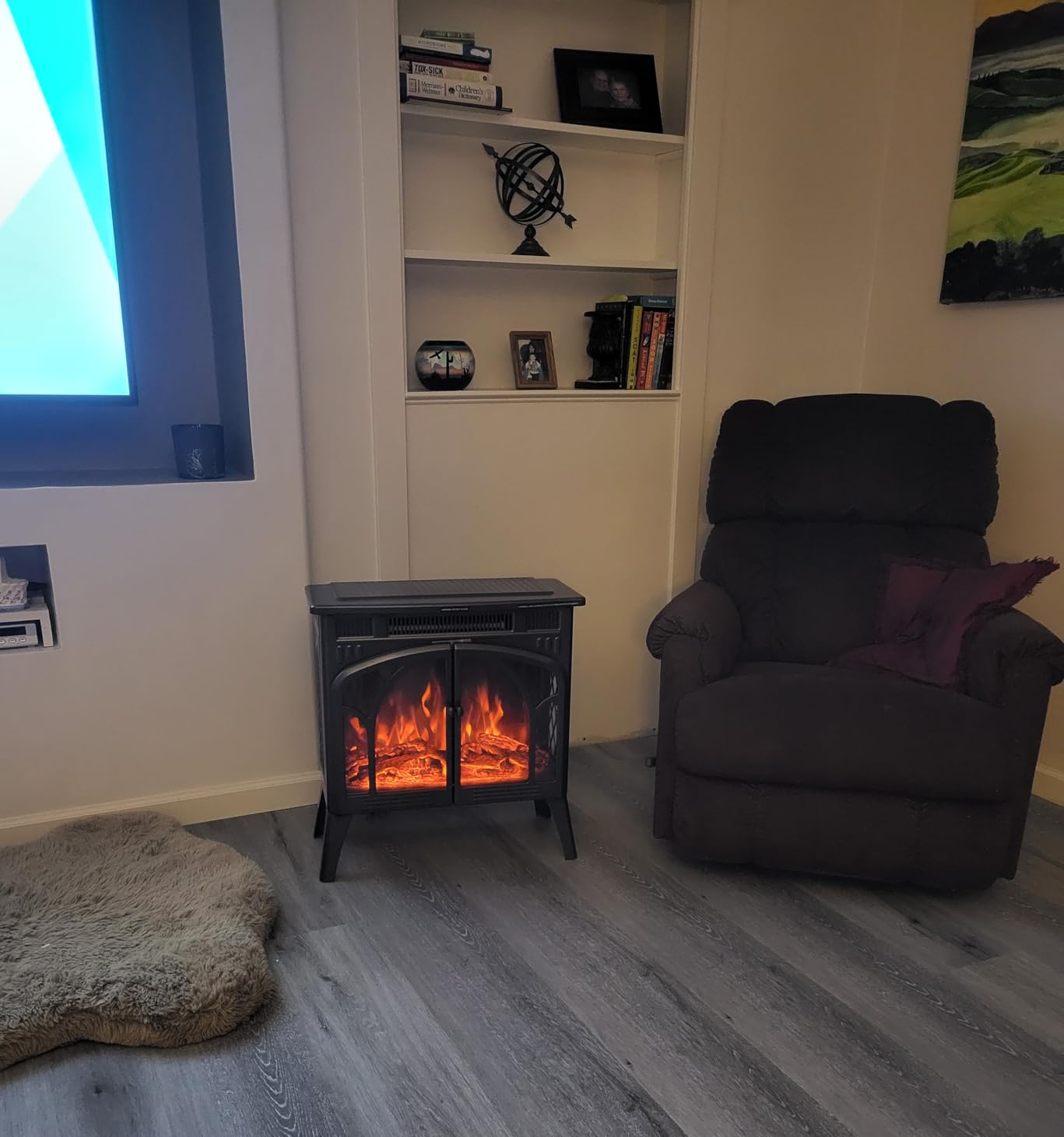 R.W.FLAME Electric Fireplace Stove Heater with Remote Control, 25