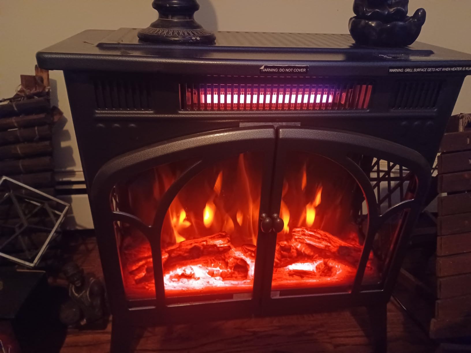 R.W.FLAME Electric Fireplace Stove Heater with Remote Control, 25