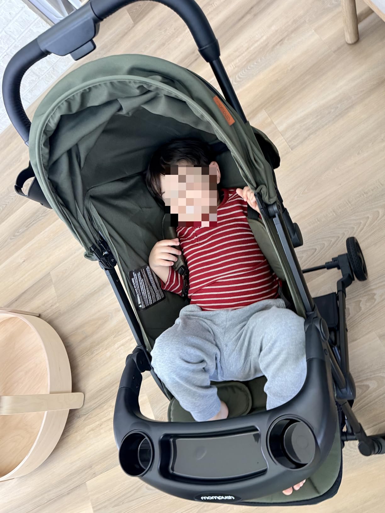 Mompush Lithe V2 Lightweight Travel Stroller, Compact Foldable Baby Stroller with Travel Bag, One-Hand Fold Stroller, Snack Tray, Mechanical Recline Seat, Airplane-Ready, UPF 50+ Canopy & Rain Cover customer photo 1