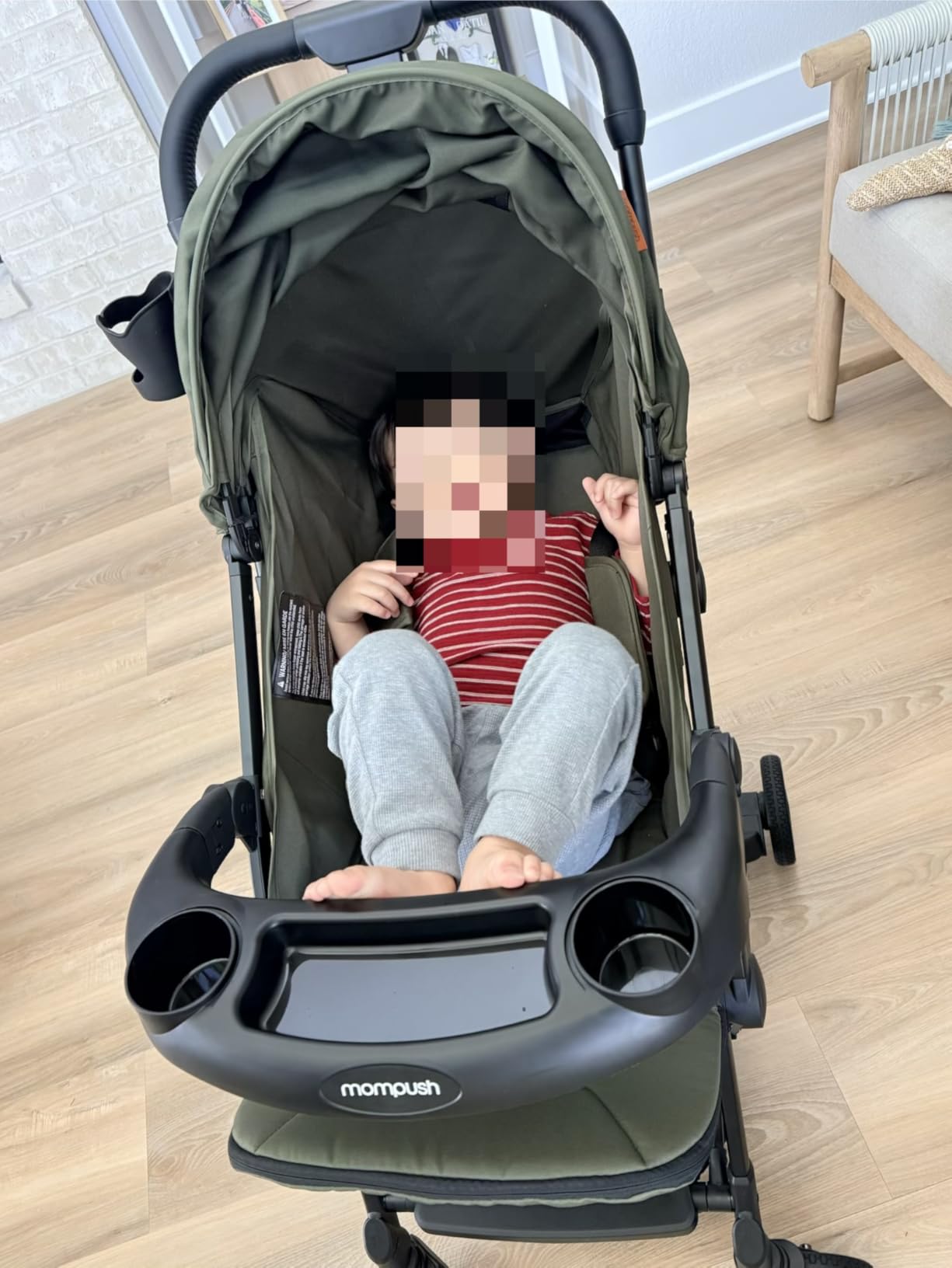 Mompush Lithe V2 Lightweight Travel Stroller, Compact Foldable Baby Stroller with Travel Bag, One-Hand Fold Stroller, Snack Tray, Mechanical Recline Seat, Airplane-Ready, UPF 50+ Canopy & Rain Cover customer photo 2