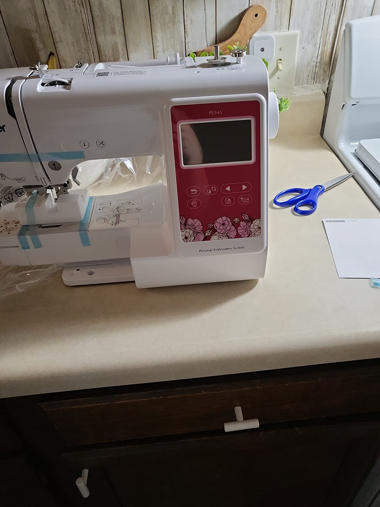 Brother PE545 Wireless Embroidery Machine, 4x4 Hoop Area, 135 Built-in Designs, Large 3.7