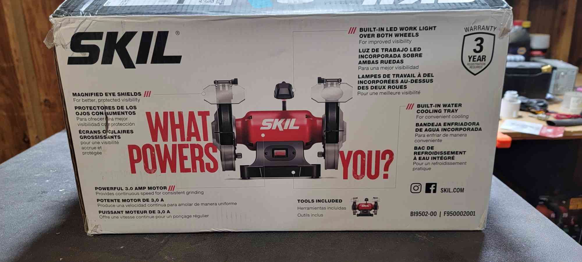 SKIL 3.0 Amp 8-Inch Bench Grinder with Built-in Water Cooling Tray and LED Work Light - BI9502-00 customer photo 2