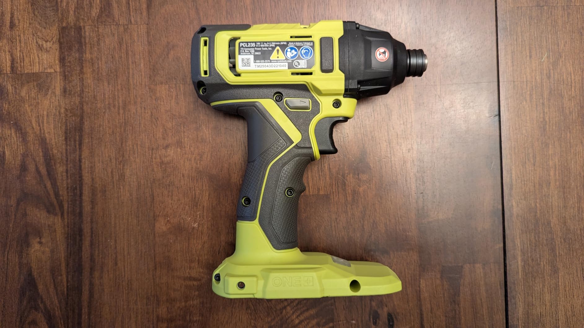 RYOBI ONE+ 18V Cordless 1/4 in. Impact Driver - 1,800 in-lbs Torque, 0-3,400 IPM, Tool Only (PCL235B) customer photo 1