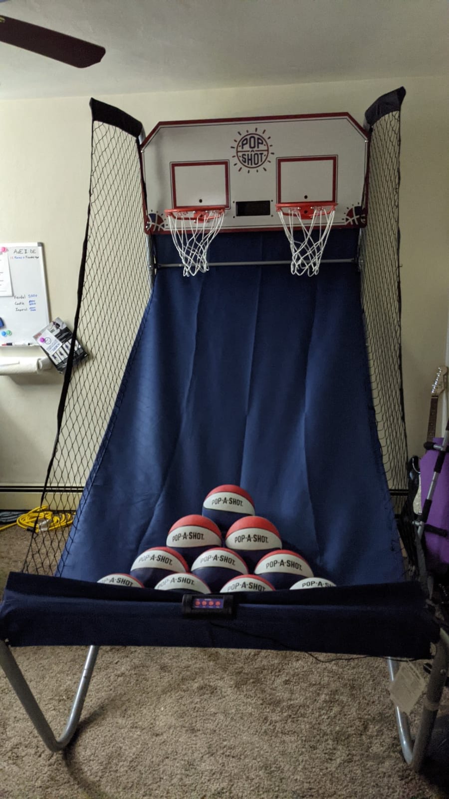 Pop-A-Shot Home Dual Shot | 2-Hoop Indoor Electronic Arcade Basketball | Indoor Arcade Electronic Basketball Machine with 16 Game Modes, 7 Balls, Adjustable Height, Dual Hoops, and Foldable Storage customer photo 1