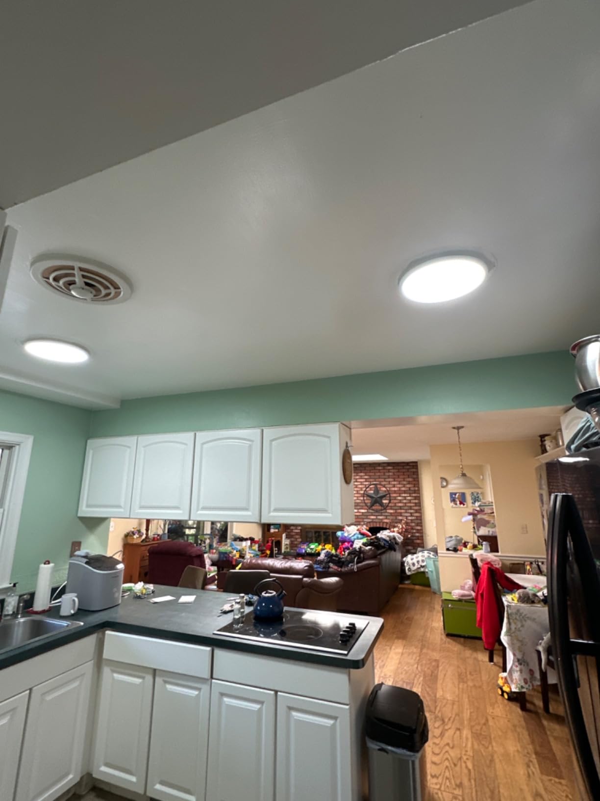 Super Slim 3200LM 12Inch LED Ceiling Lights Flush Mount, Dimmable 3000K 4500K 6000K CCT, Low Profile Surface Mount Light Fixtures, 24W Thin Flat LED Panel Lights for Bedroom Bathroom Kitchen, 2 Packs customer photo 2