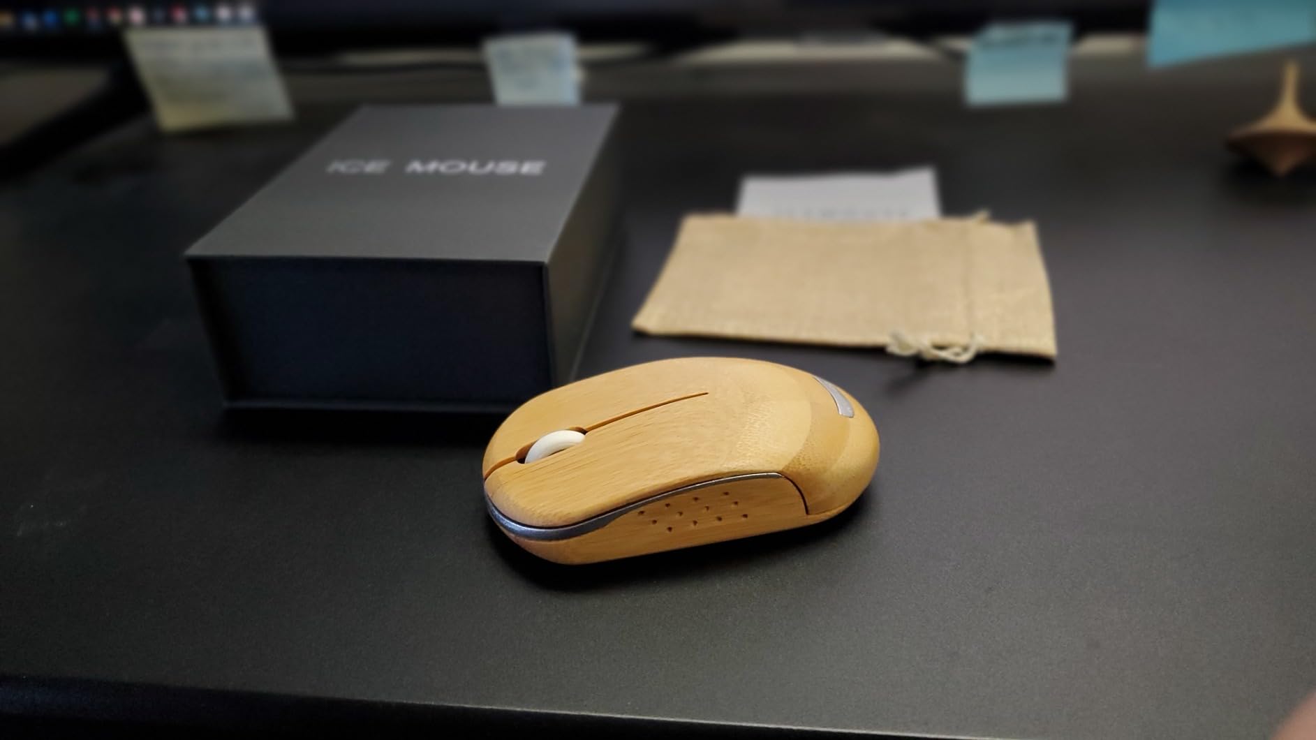 Icemouse Wireless Mouse for Laptop, 2.4G Cordless Portable Computer Bamboo Mice Silent Clicking with 4 Adjustable DPI for PC Notebook Desktop MacBook with USB Ports customer photo 2