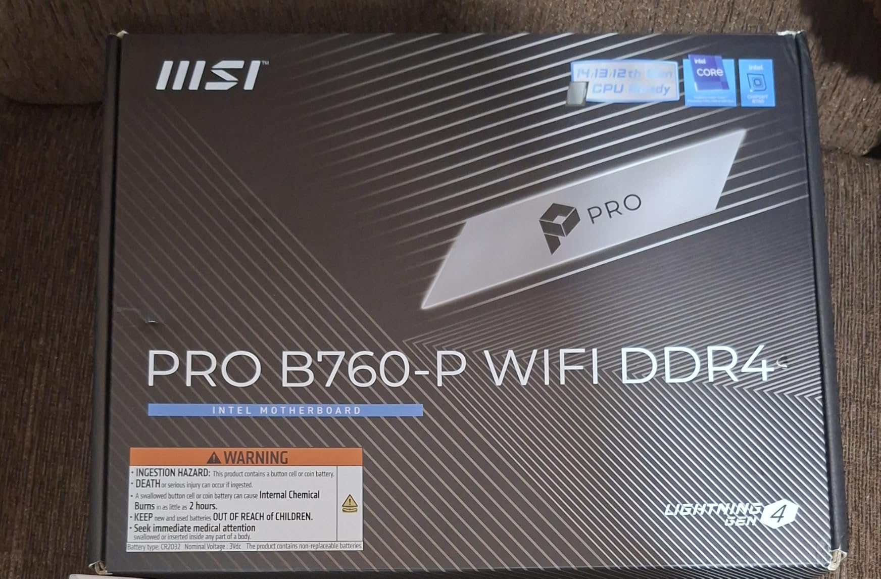 MSI PRO B760-P WiFi DDR4 ProSeries Motherboard - Supports 12th/13th/14th Gen Intel Processors, LGA 1700, DDR4, PCIe 4.0, M.2, 2.5Gbps LAN, USB 3.2 Gen2, HDMI/DP, Wi-Fi 6E, Bluetooth 5.3, ATX customer photo 1
