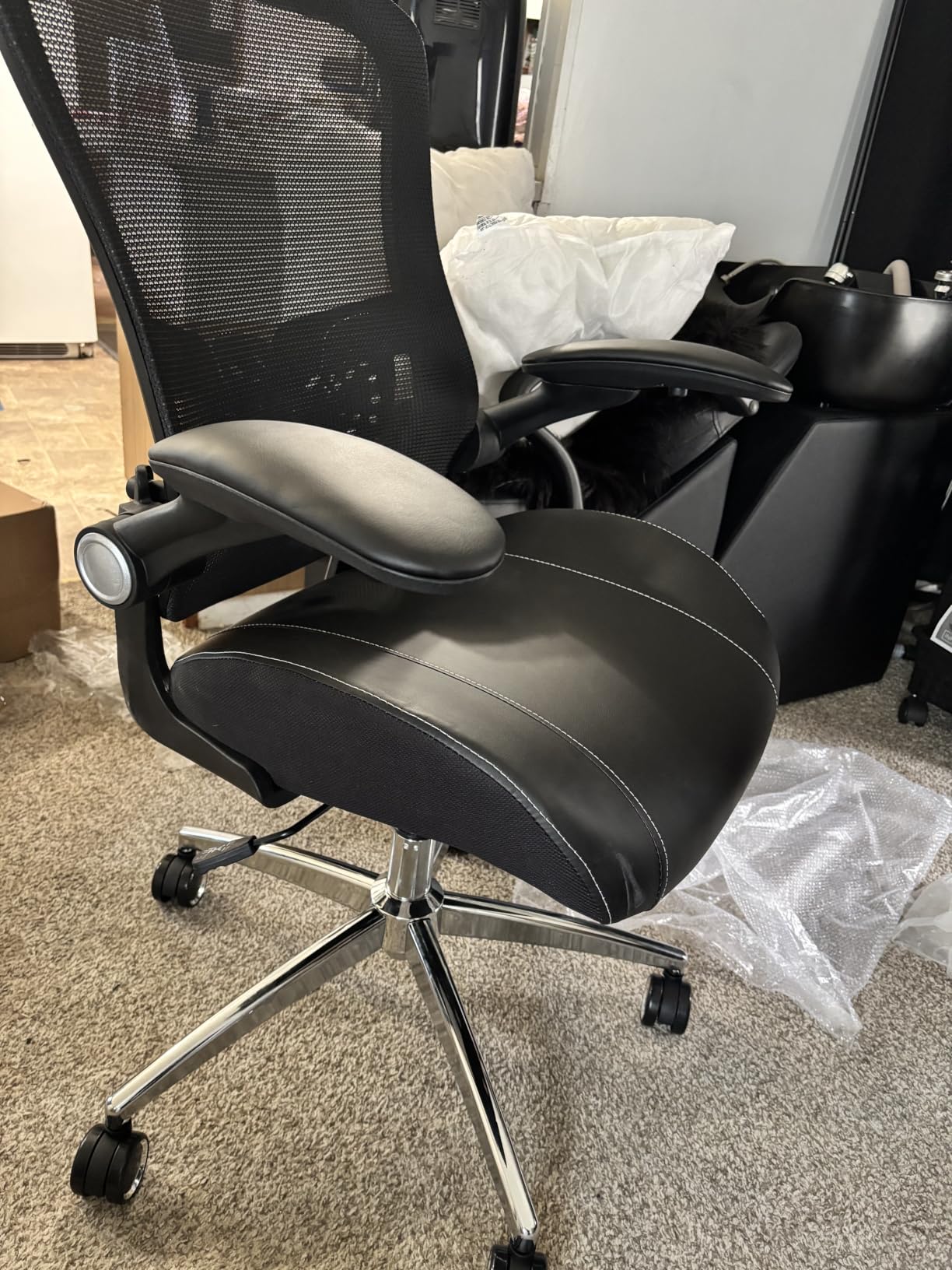 Office Chair Ergonomic Desk Chair-400lbs Big and Tall Heavy Duty, Wide & Soft 3D Modeling Foam Cushion Home Office Desk Chair with Adjustable Seat Height, Executive Computer Task Chair customer photo 1