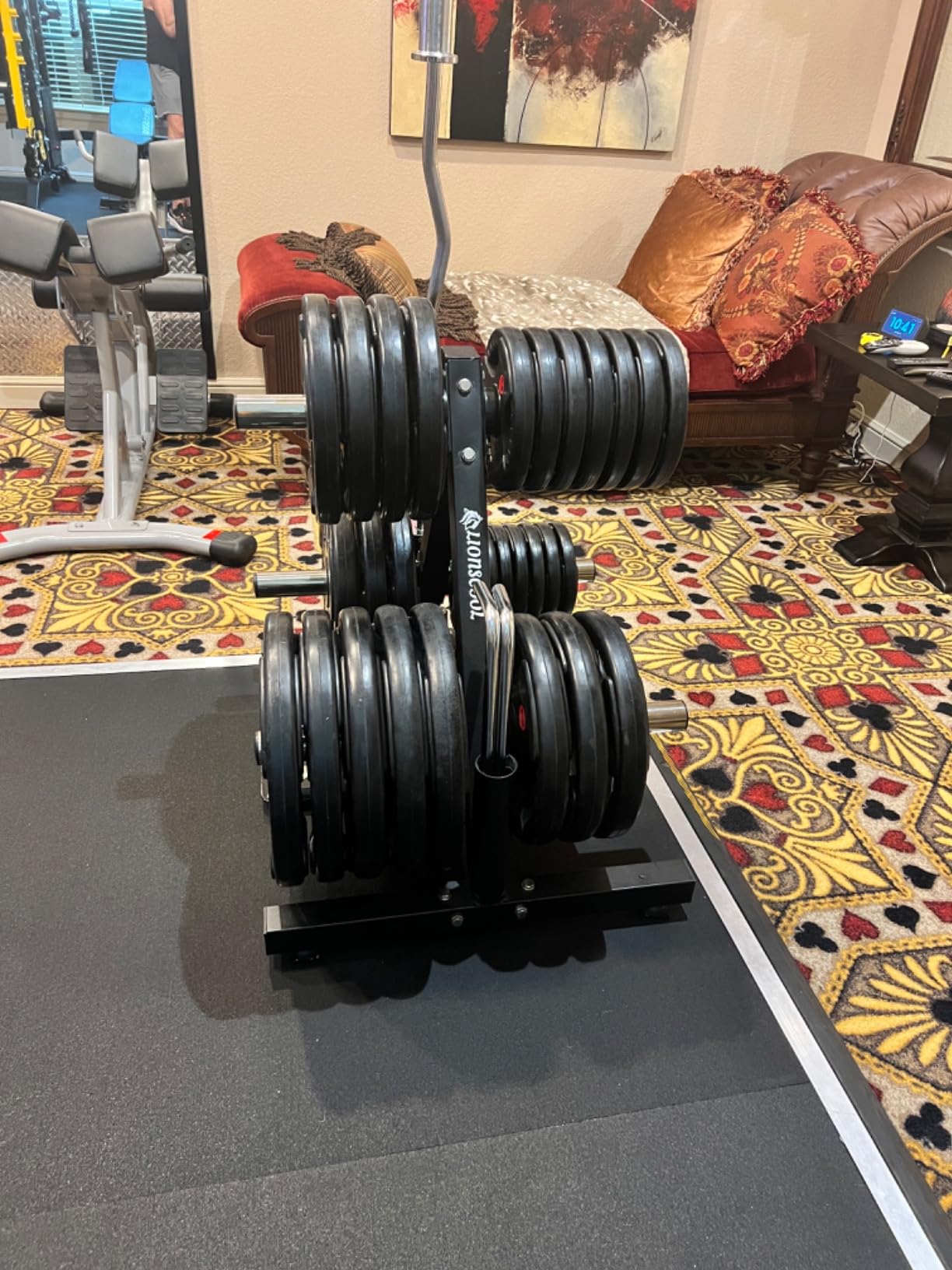 XDDIAS 2-Inch Three-Grip Rubber Olympic Plates, Cast Iron Barbell Weights | Steel Hub Rubber Coated Olympic Plates Ranging 2.5-260lb, Pairs or Sets, Ideal for Strength Training & Home Gym customer photo 2