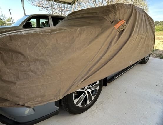 Tecoom Car Cover Waterproof All Weather, Outdoor Indoor Car Covers with Zipper Door, Cotton Backing, Universal Fit for Sedan (191