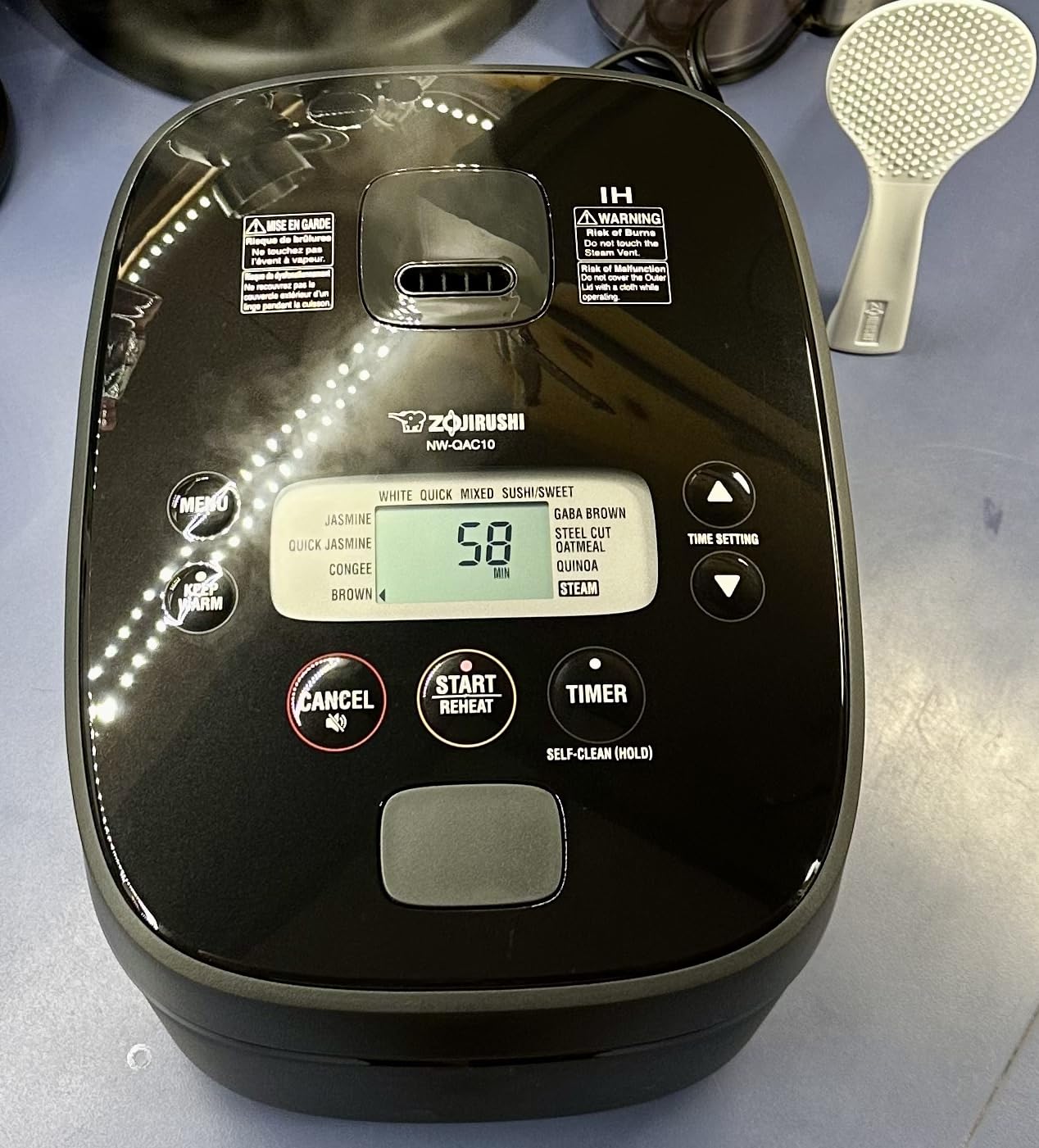 Zojirushi Nw QAC10 5.5 Cup Induction Rice Cooker and Warmer (Black) | Custom cooking pan, double nonstick coating, LCD controls, delay timer customer photo 2