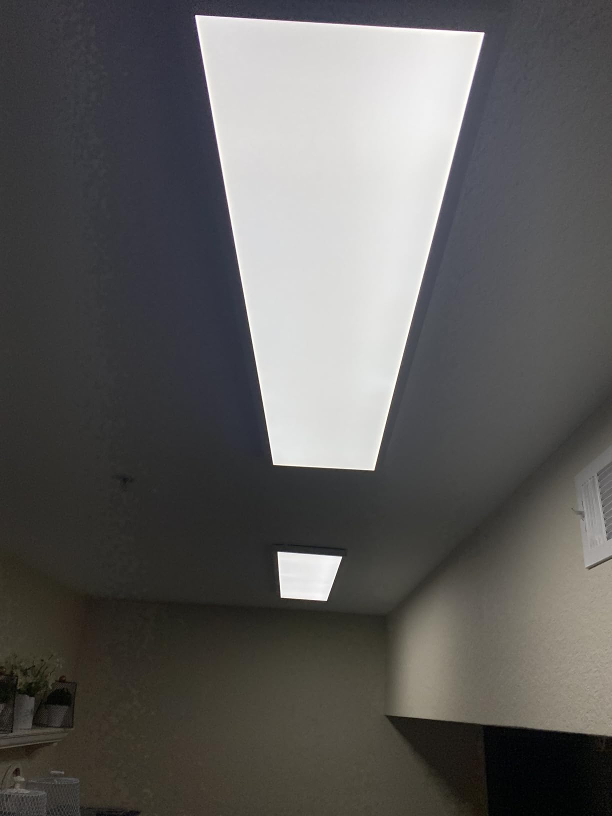Allsmartlife 1x2 FT LED Flat Panel Light Surface Mount, 24W 2880LM 5CCT 3000K-6000K Selectable, Dimmable Edge-Lit Ceiling Light Fixtures, Flush Mount for Kitchen Garage, White 2-Pack customer photo 2