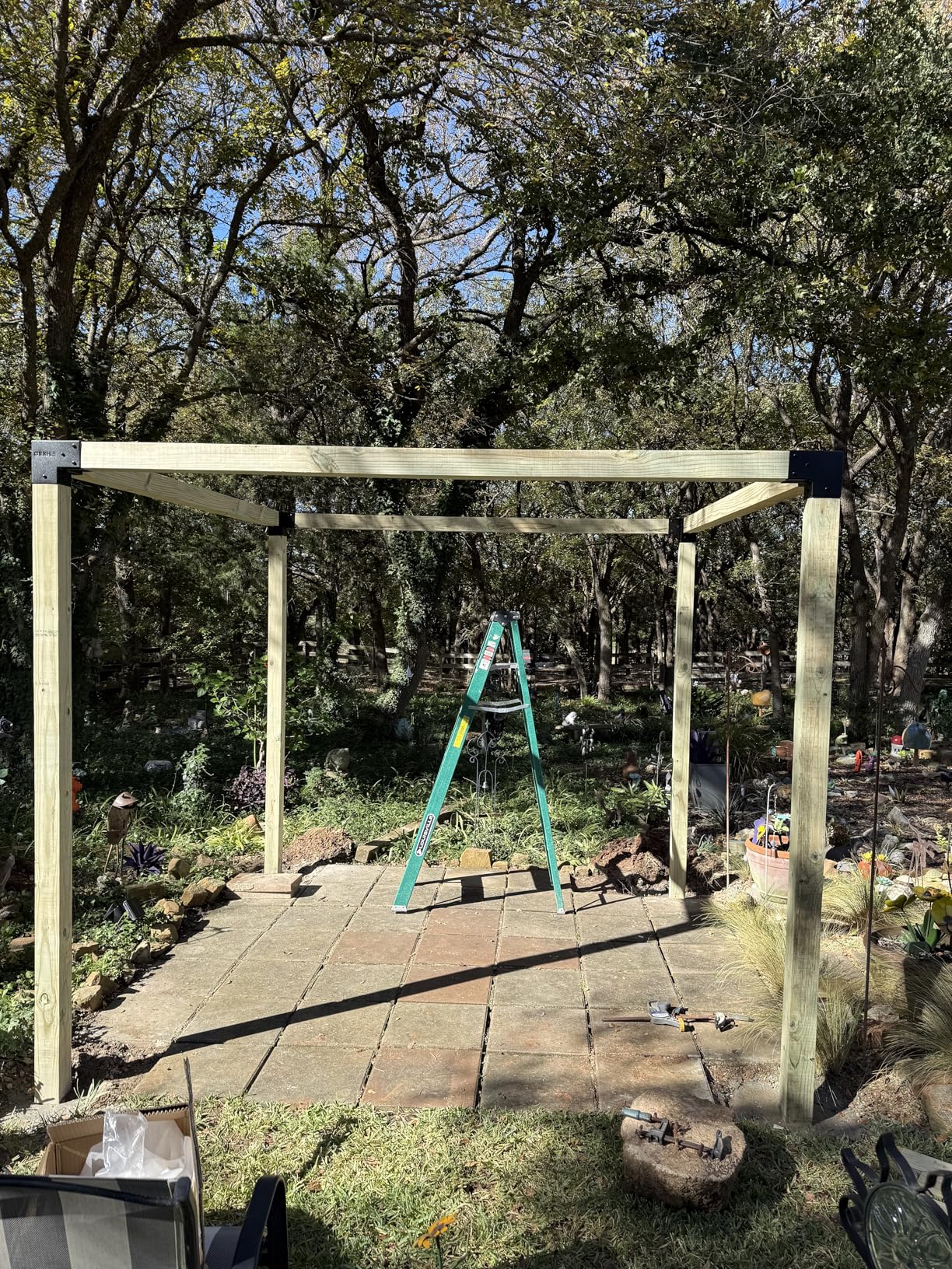 Pergola Brackets Kit for 4x4 Wood Beams, 3.58'' x 3.58'', 4 Pack | Heavy Duty Q235 Steel with Weatherproof Anti-Corrosion Coating customer photo 2