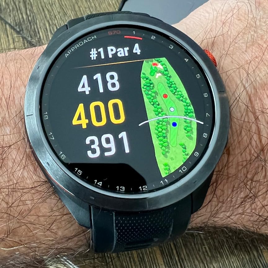 Garmin Approach S70 (Black, 47mm) Golf GPS Smartwatch Bundle - 1.4