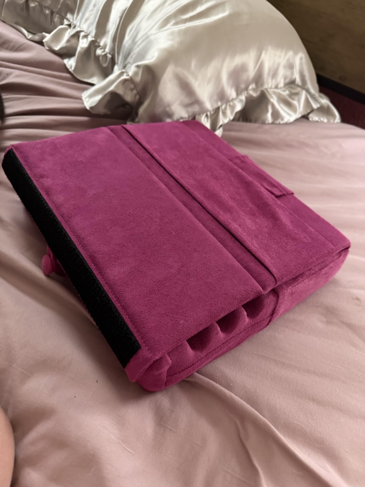 KDD Tablet Pillow Holder, Foldable iPad Stand for Lap, Bed and Desk customer photo 2