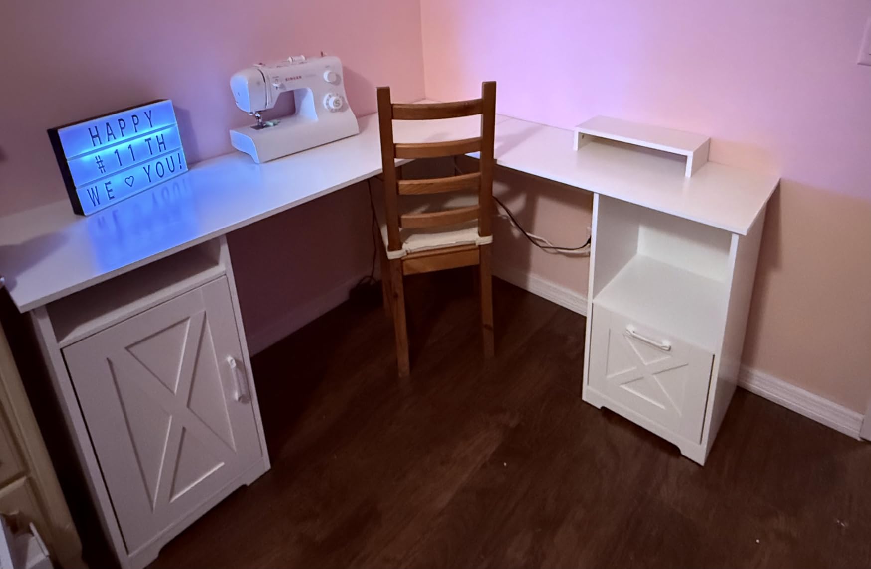 YITAHOME L Shaped Desk with Power Outlets | Computer Corner Desk, File Drawer, Monitor Stand & Storage Shelves, File Cabinet customer photo 1